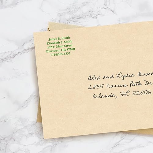 Miniatura 3 de Sello personalizado con nombre y direcciónsello de tinta verde personalizado autoentintado, hasta 5 líneas