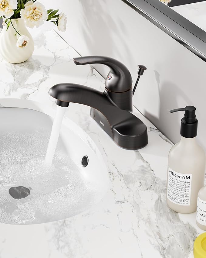 Grifería Lavamanos 3 Huecos Bronce Envejecido Monocomando miniatura 2