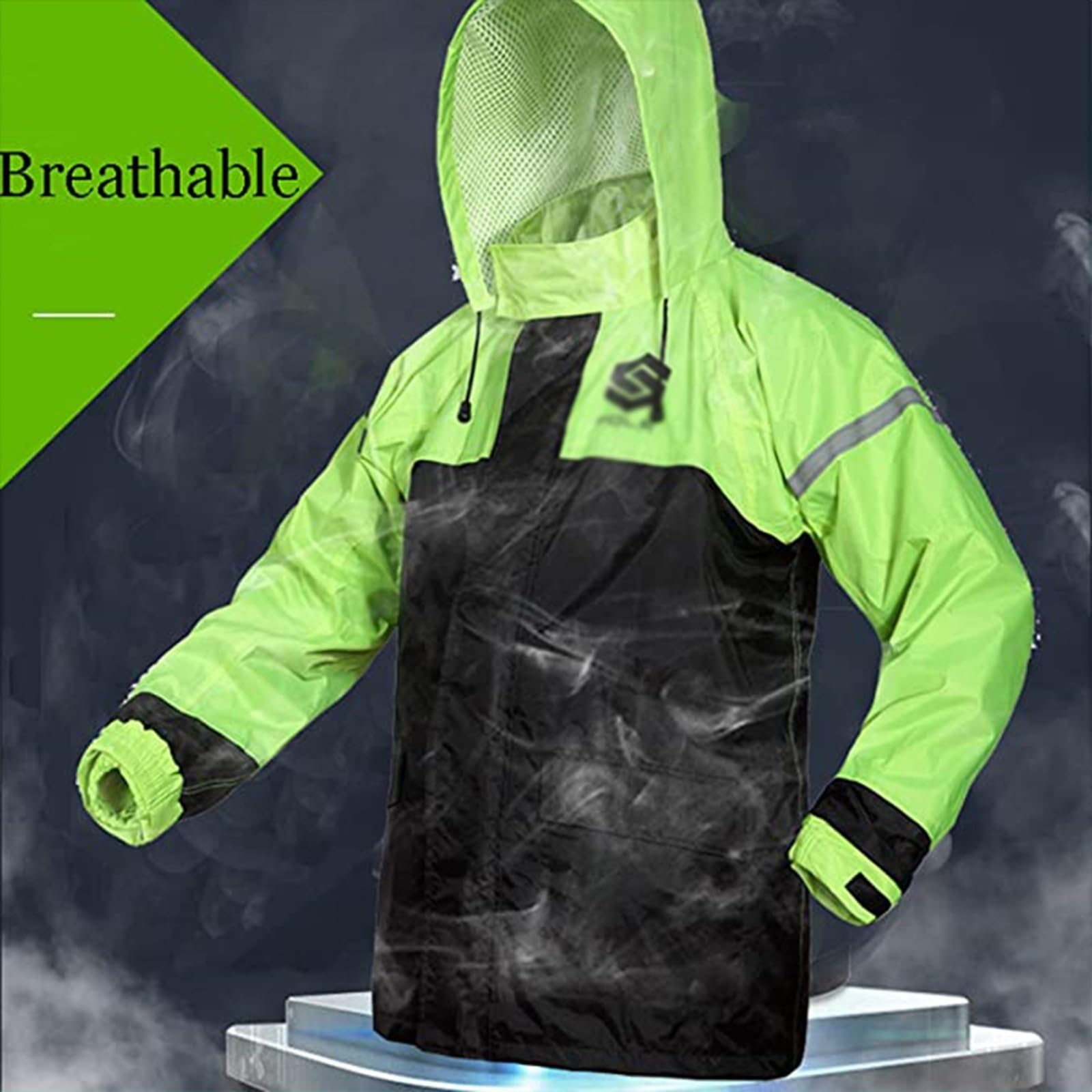 Giacca Antipioggia A Poncho Tuta Antipioggia Impermeabile Unisex per attività All'aperto, Uomo Donna Giacca da Pioggia E Pantaloni da Ciclismo(XL)