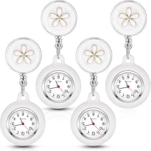 Outus Reloj de enfermera de 4 piezas para enfermeras médicos, reloj de enfermera, broche de bolsillo, reloj digital