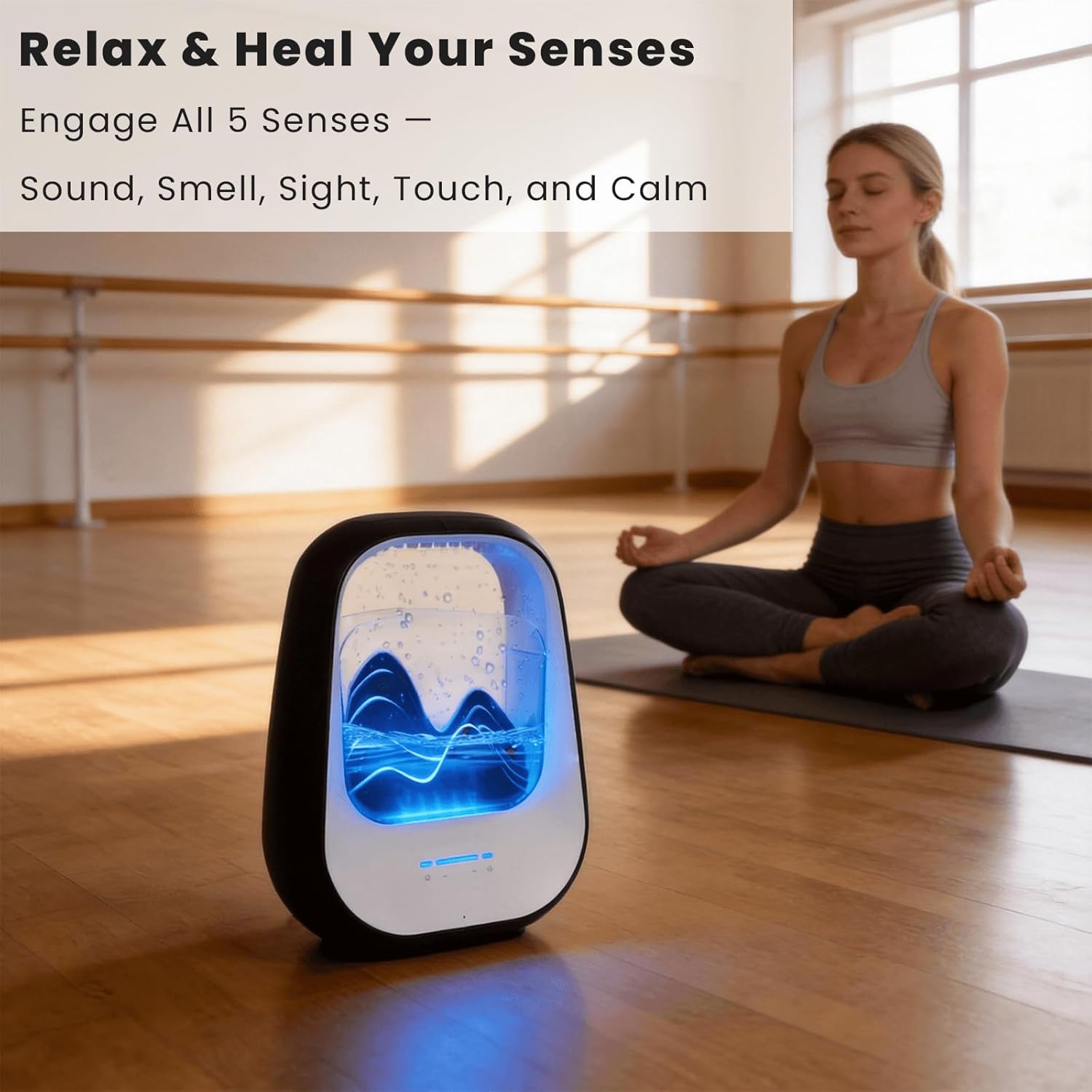 Rain Drop White Noise Machine with Realistic Rain Sounds – Bluetooth Speaker,Sleep Therapy Humidifier,Ambient Light & Aroma Diffuser for Bedroom Relaxation, Meditation & Stress Relief