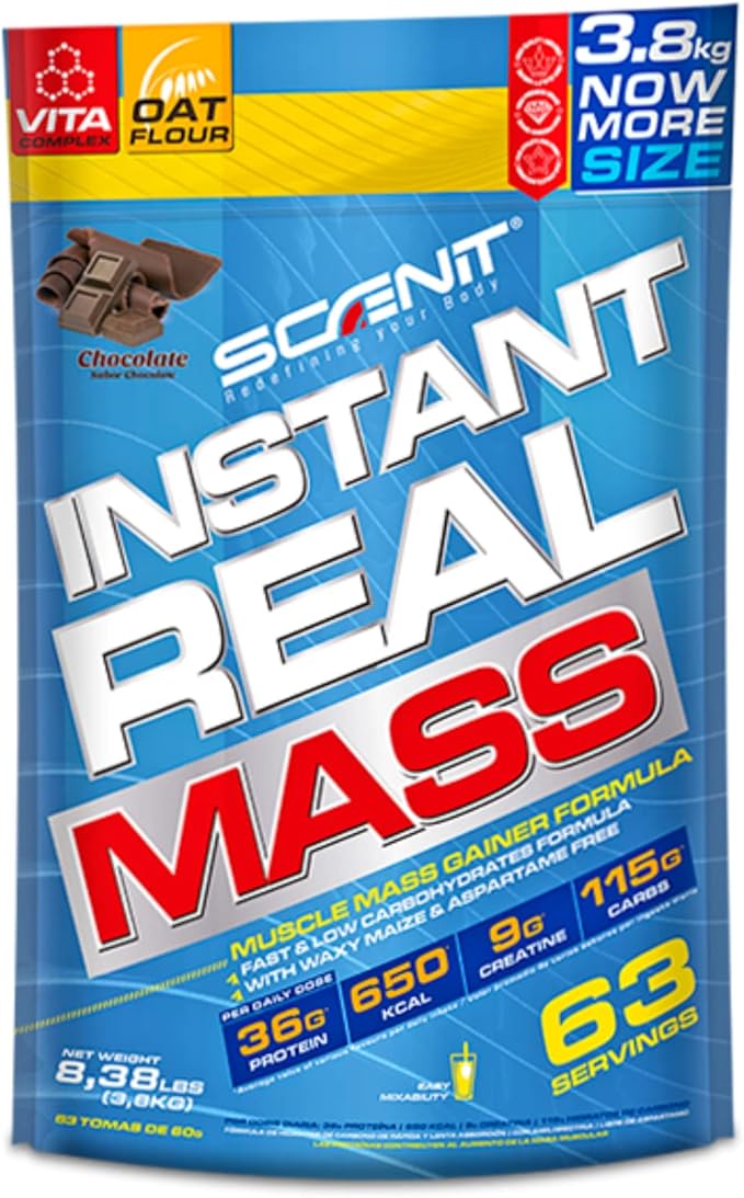 Instant Real Mass 3,8 kg - Suplemento para Ganar Masa Muscular y Peso