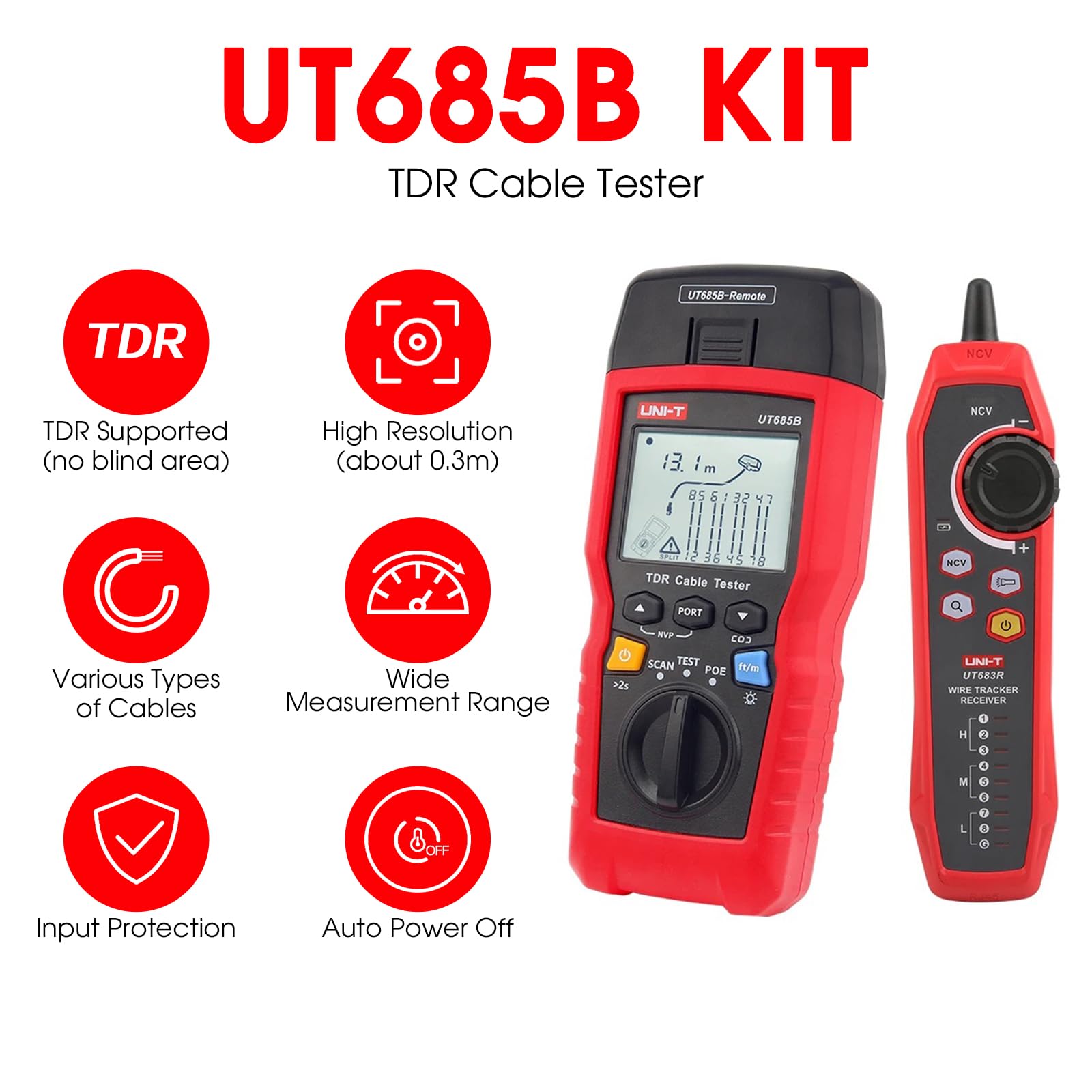 Amazon.co.jp: UNI-T TDR ケーブルテスター UT685B KIT ネットワーク 