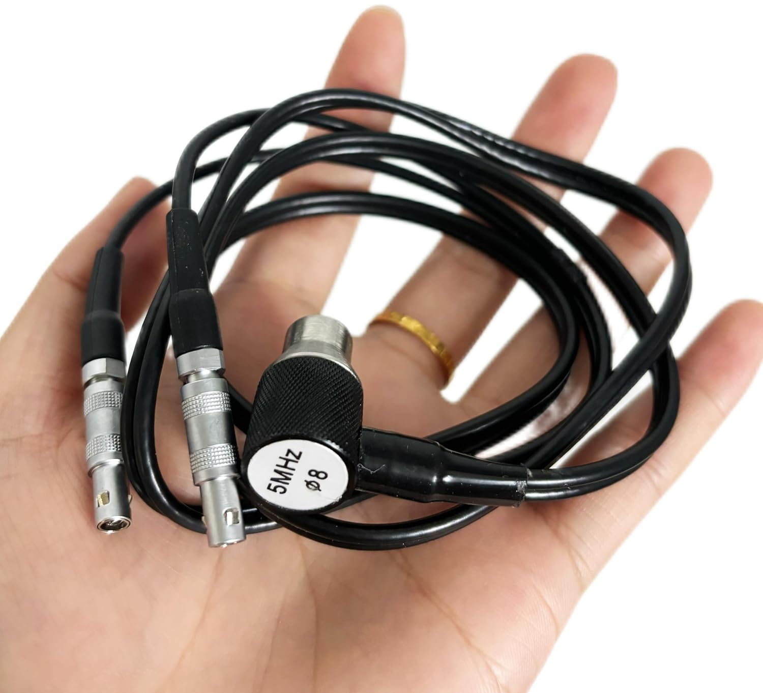 Ultrasonic Thickness Meter Probe Transducer Replacement Probe Frequency 5MHz Diameter Φ8mm Range 1.5~200 mm for TM-1240 Ultrasonic Thickness Gauge Meter Tester