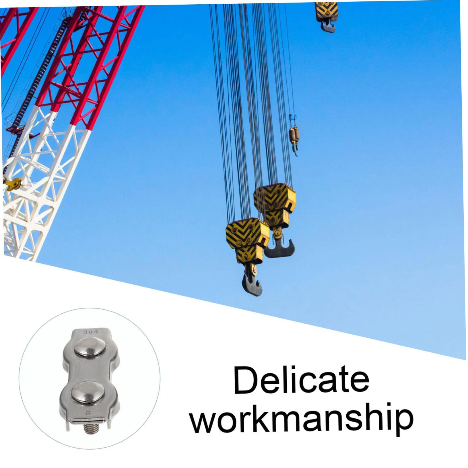 Garneck 4pcs Steel Cable Clips Wire Rope Clamps Flat Wire Rope Clips Fastening Clamps for Accessories