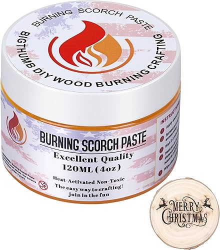 Burning Scorch Paste, Pasta de madera para quemar, gel de leña, combina con plantilla de seda en madera, mezclilla, lona, se utiliza con pistola