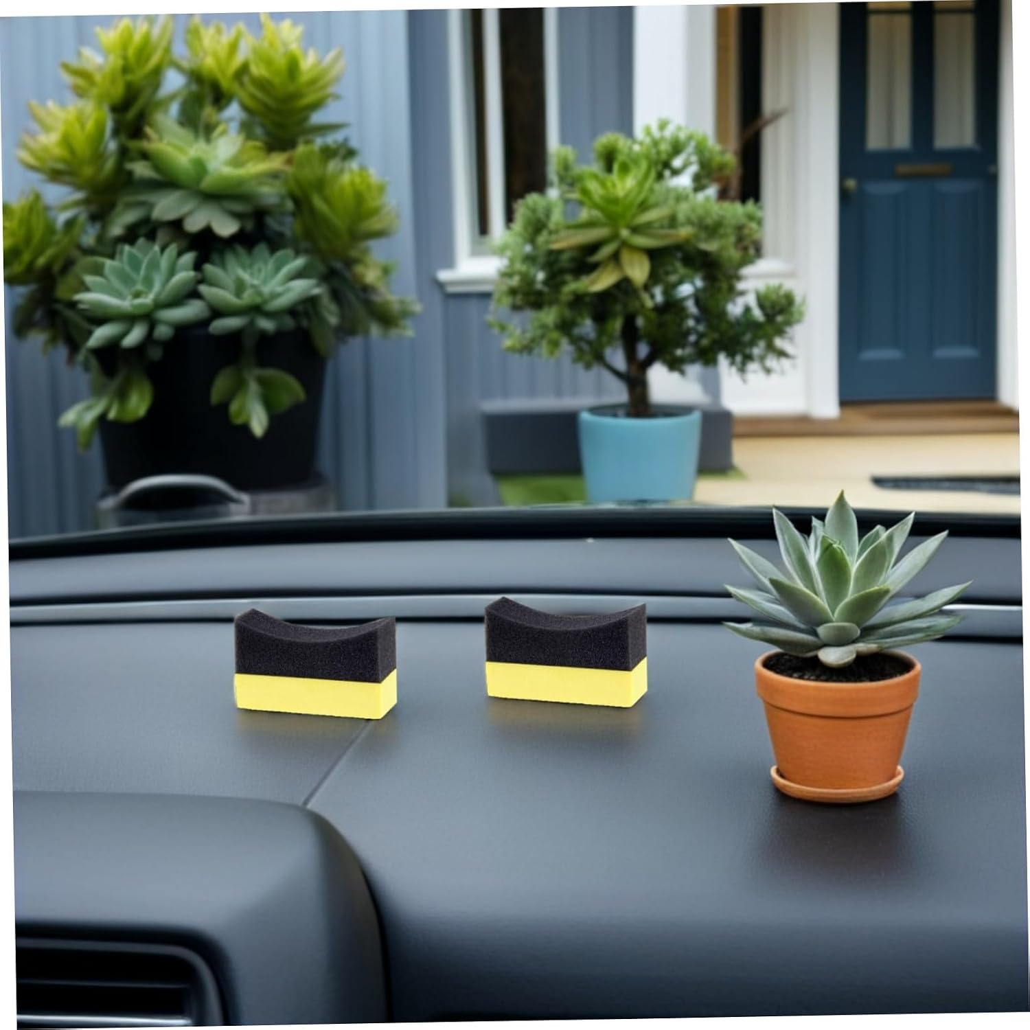 10pcs Car Wash Sponge Interior Applicator Pad Reusable Foam for Windshield Seats Dashboard