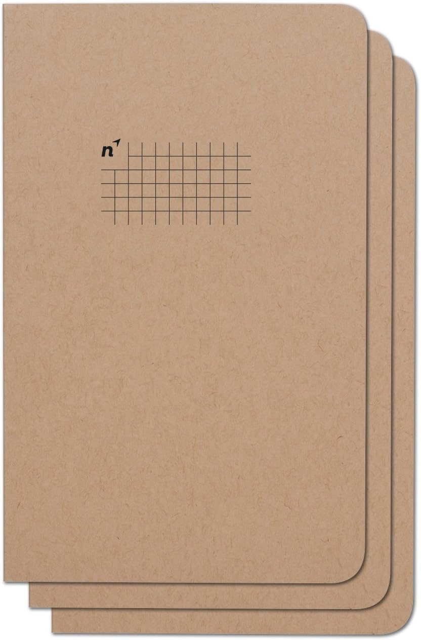 Northbooks Notebook/Journal (3 Pack), 96 Square Grid Pages, Acid Free Sheets, 5x8 | Made in USA