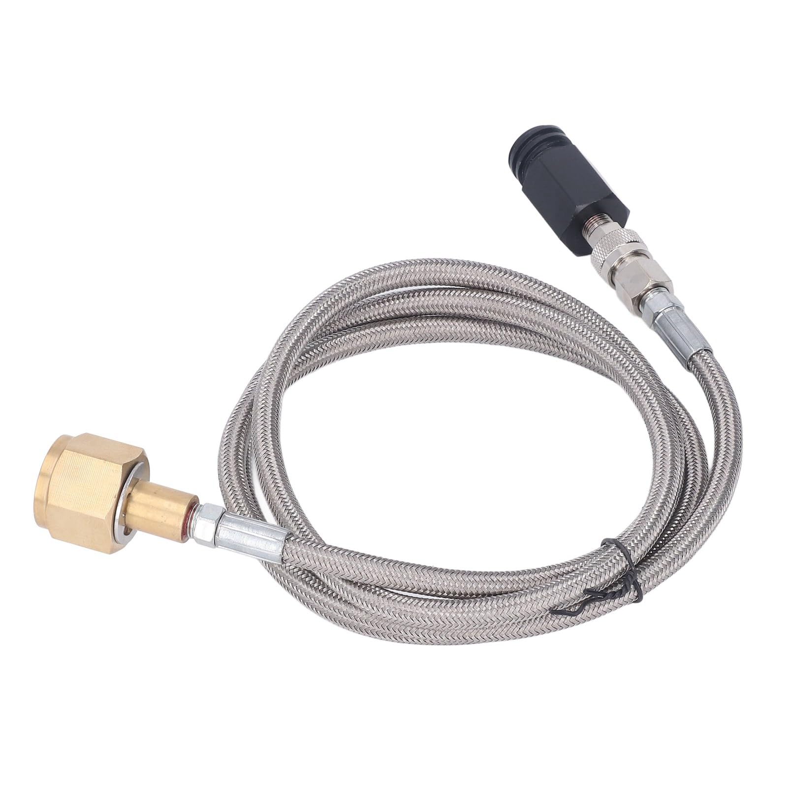 Adapter do napełniania CO2 PolyGen z 60-calowym wężem wysokociśnieniowym, złącze CGA320 do maszyny do napełniania napojów gazowanych ze zbiorników 5 funtów, 20 funtów i 50 funtów (Wąż ze stali