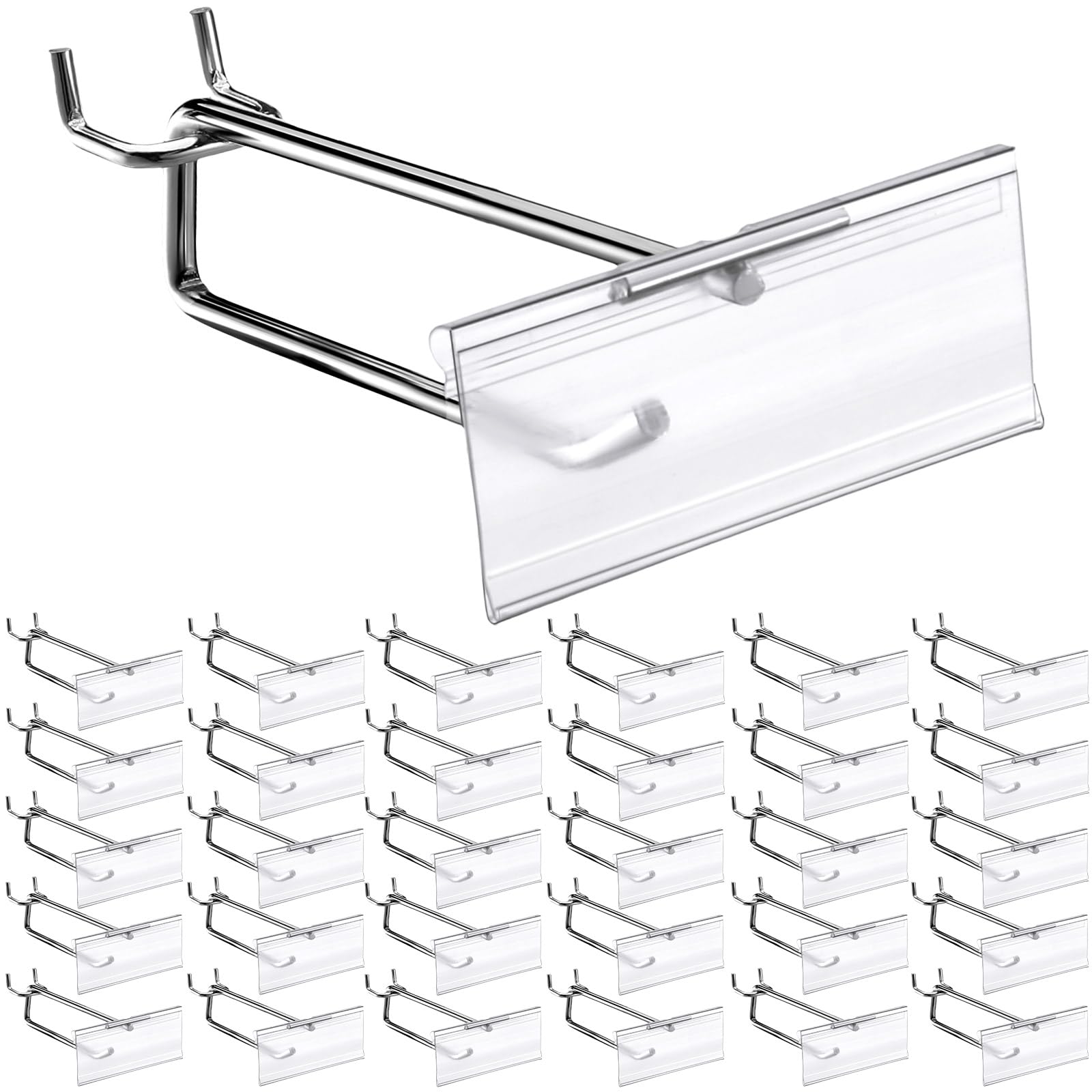 Thyle 50 Pcs Metal Scan Hook with Label Holder for 1/8