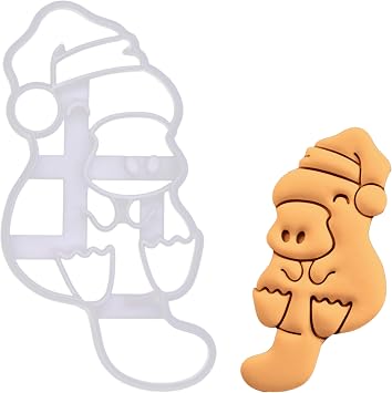 BAKERLOGY Christmas Platypus Cookie Cutter - Detailed Biscuit Cutter Design for Baking and Crafts, ideal on fondant, dough, clay