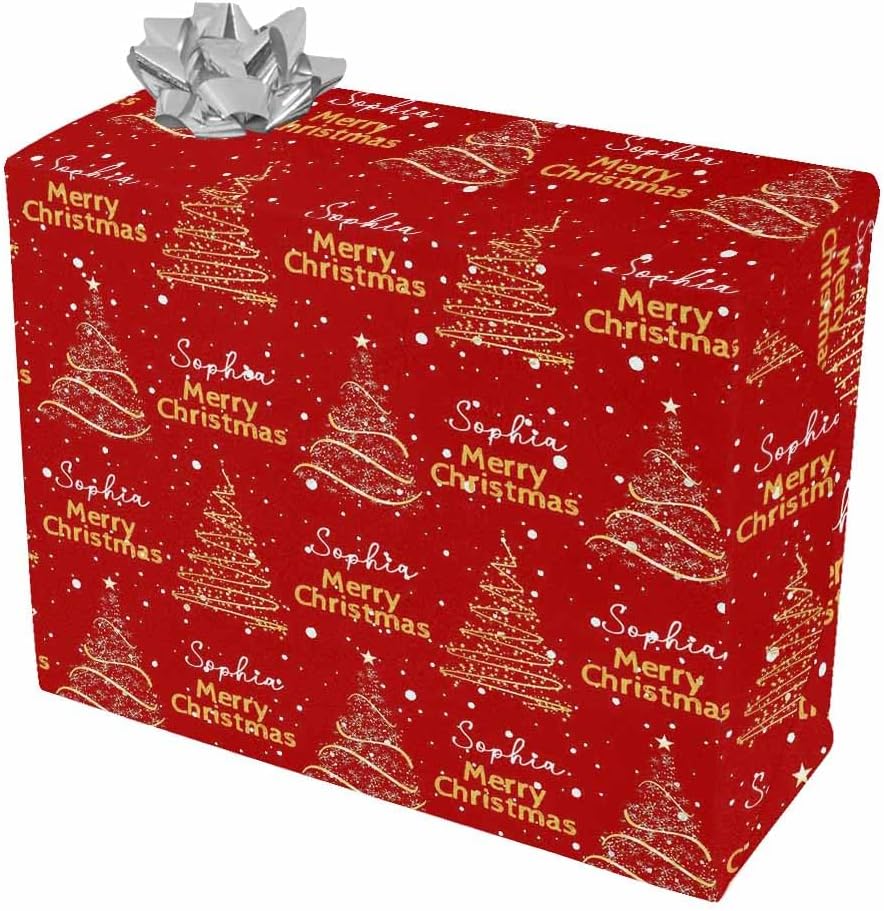 FunStudio Personalized Christmas Wrapping Paper Rolls