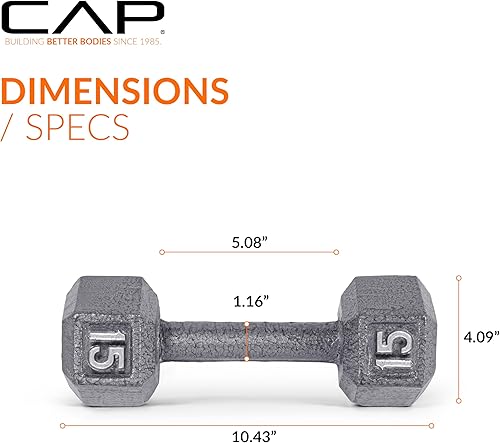 Miniatura 4 de CAP Barbell - Mancuerna hexagonal de hierro fundido, múltiples opciones