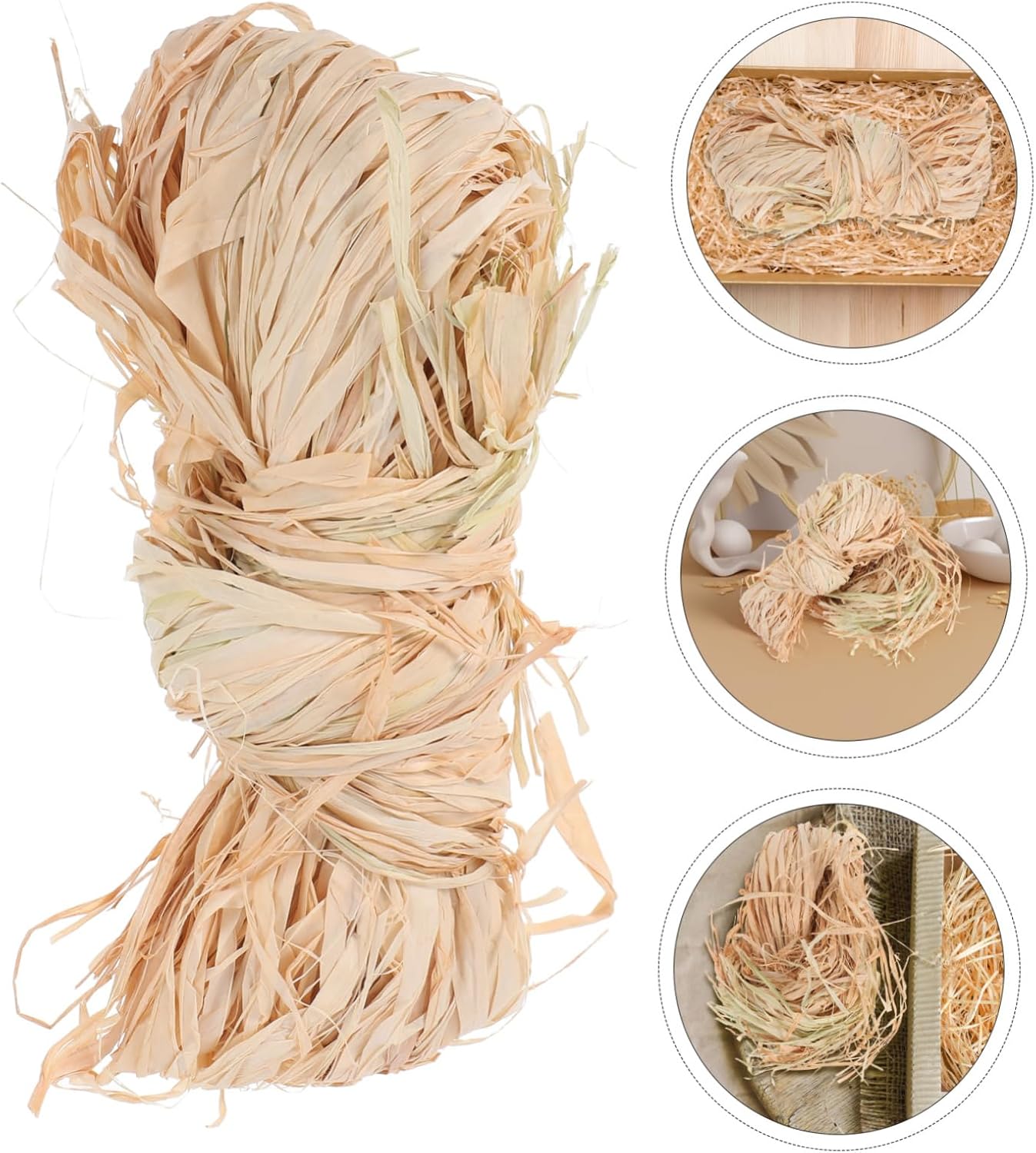 2 Bundles Raffia Paper Twine Natural Beige Ribbon Xmas Halloween