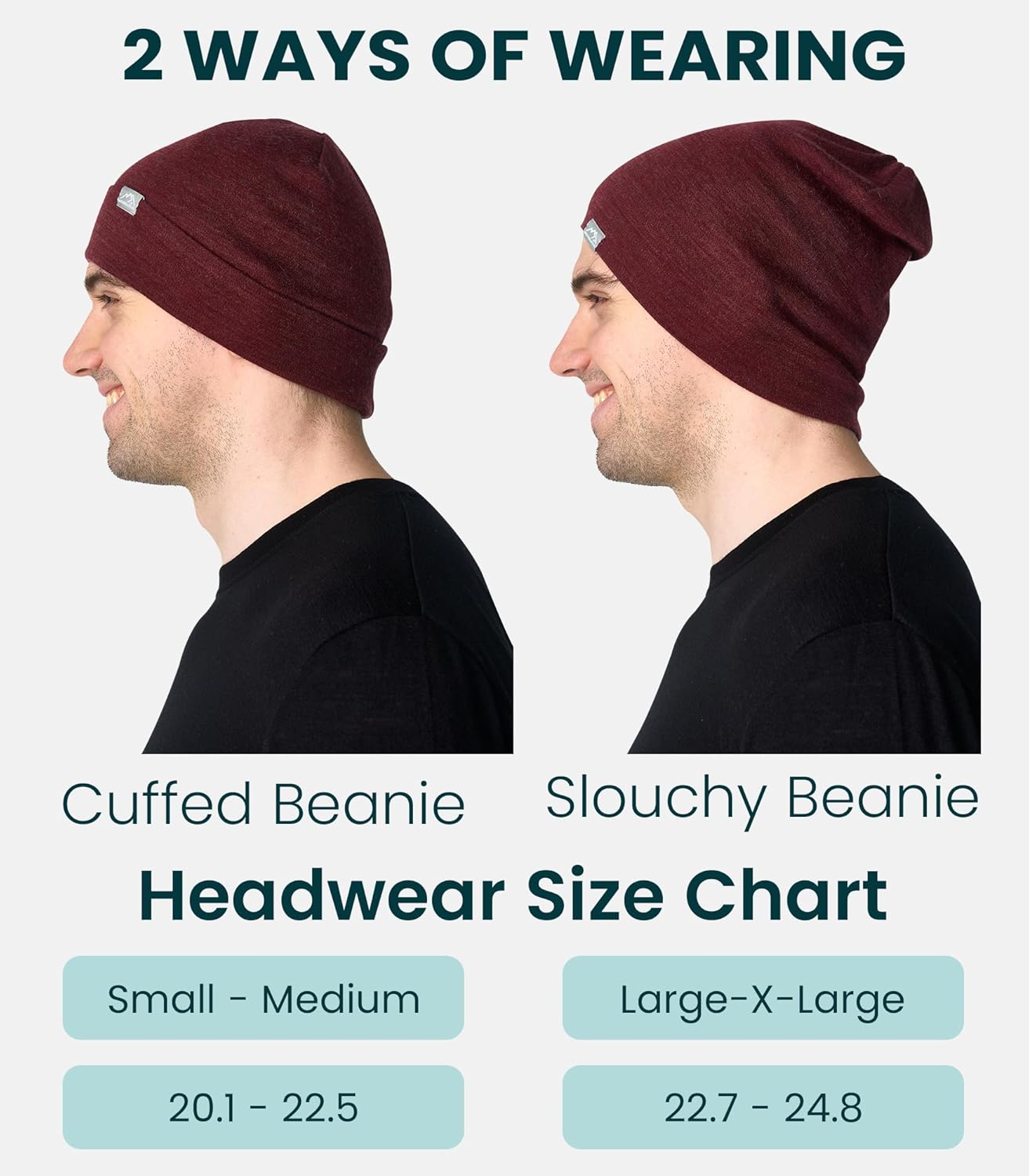 Merino Wool Beanie Men and Women – Novelty Cuff Merino Wool Hats for Men and Women - Unisex Adult Beanie Hat and Socks - Image 3