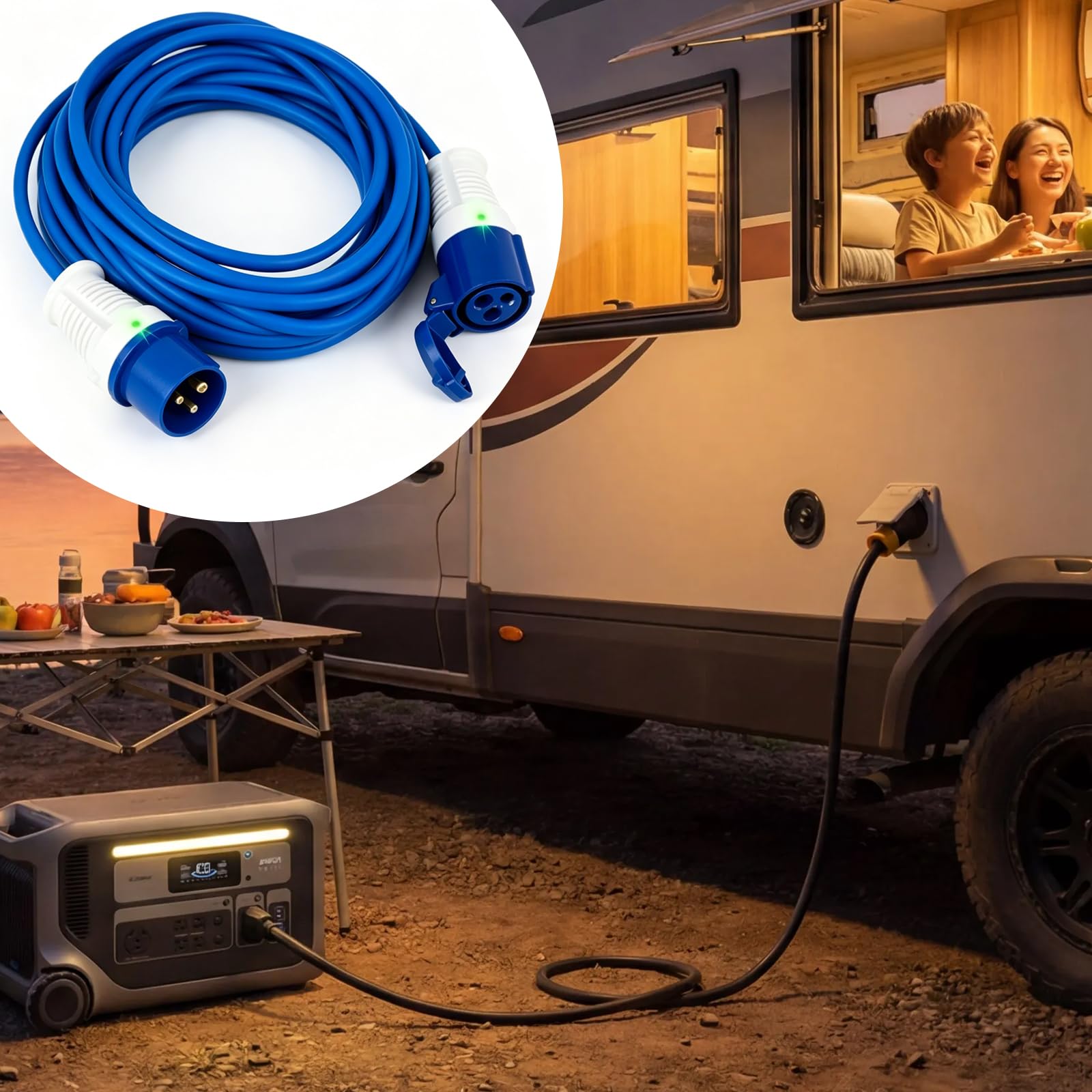 Prolongador CEE 10 M 230 V 16 A, alargador de camping coche, CEE alargador eléctrico IP44, cable alargador caravana CEE, adecuado para camping, caravana, barco, astillero