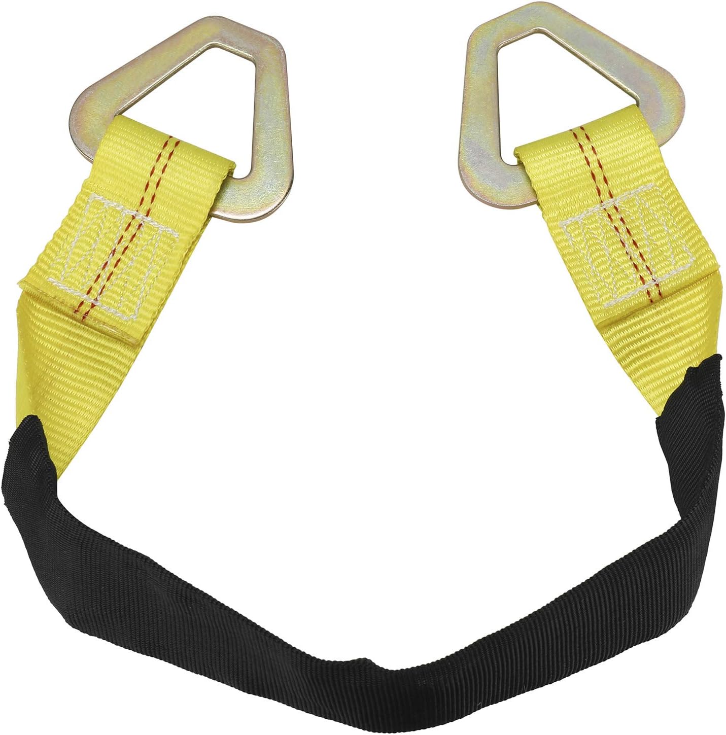 NovelBee 4 Pack 24" x 2" Yellow Axle Straps with D-Ring,Protective Sleeve