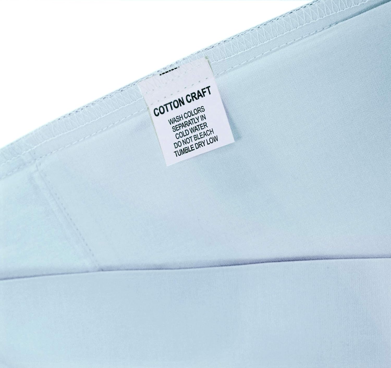 Cotton Craft - Ultra-Soft 400-Thread-Count Queen Size Sheet Set in Light Blue, Premium 100% Pure Combed Cotton, 4-Piece Sateen Bedding Set with 1 Deep-Pocket Fitted Sheet, 1 Flat Sheet & 2 Pillowcases