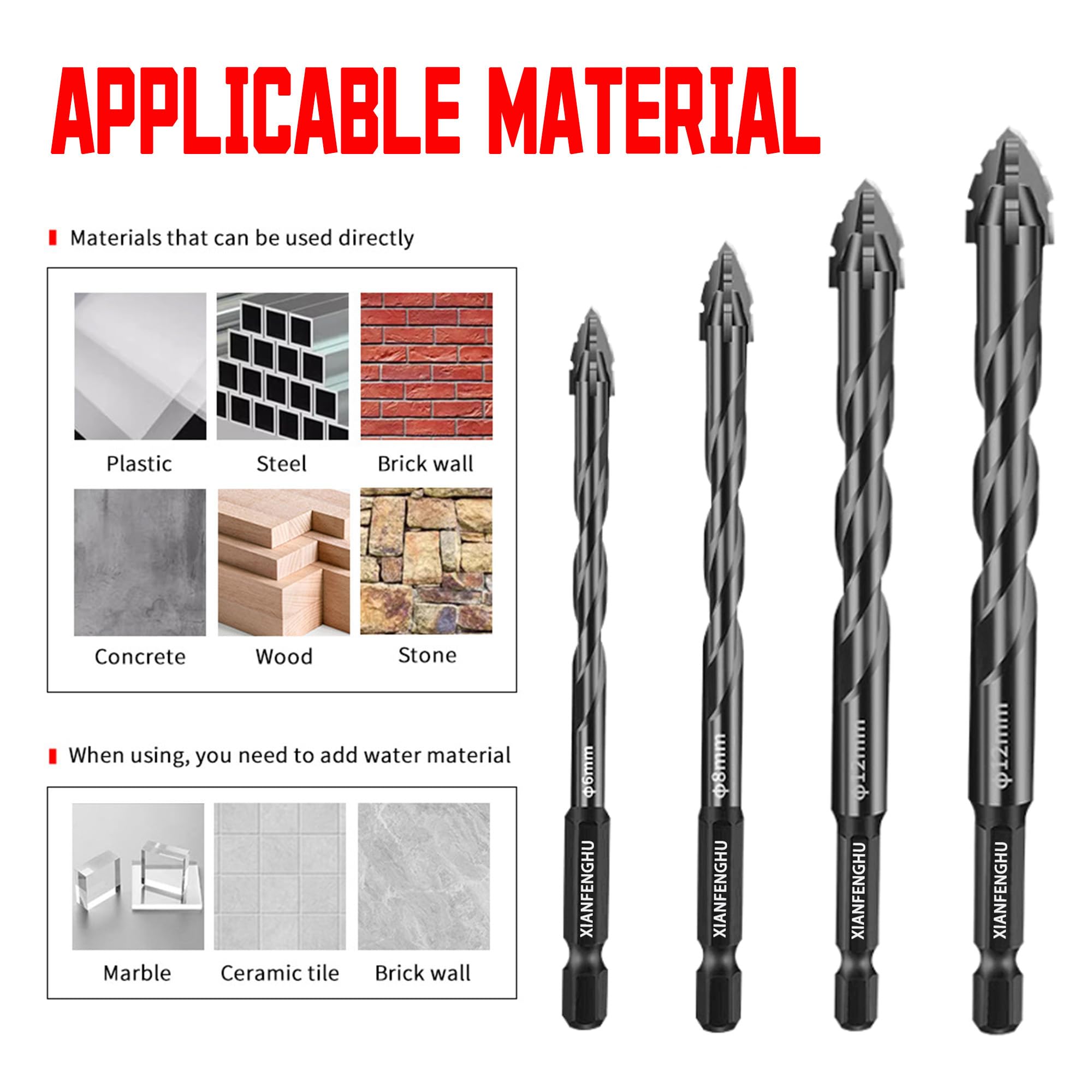 Four Blade Eccentric Drill Bits - Masonry & Stone -4