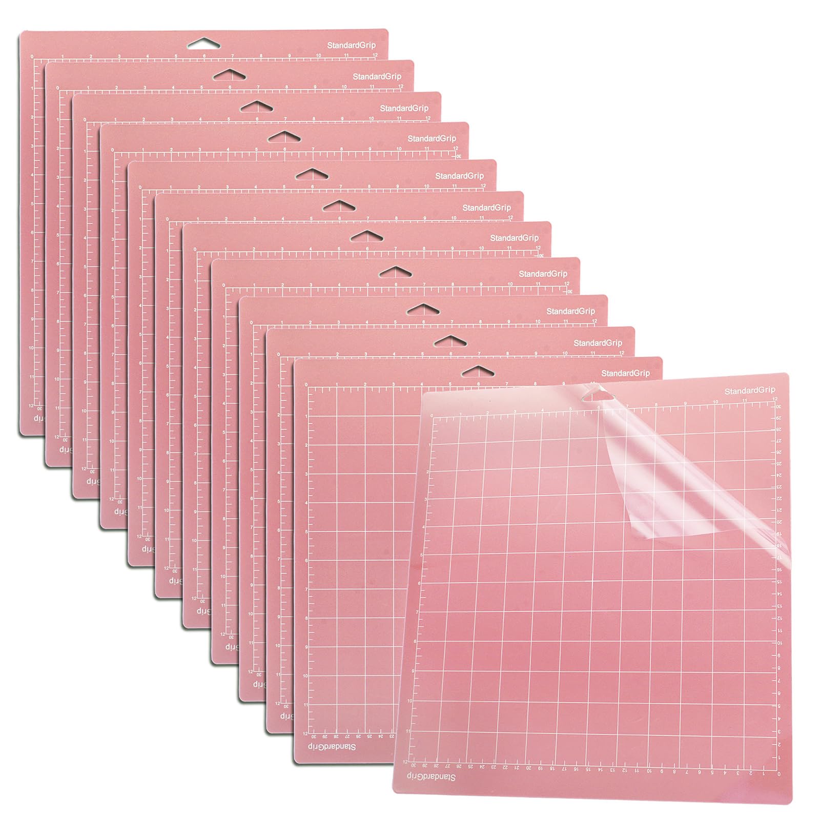 10PCS Pink Cutting Mats for Cricut 12X12 Inch, Pink Fabric Grip Cricut Mat, Non-Slip Silhouette Cutting Mat 35.6x33CMx0.5MM, Craft Mats for Adults Sewing Quilting Arts Crafts Projects Cuttings