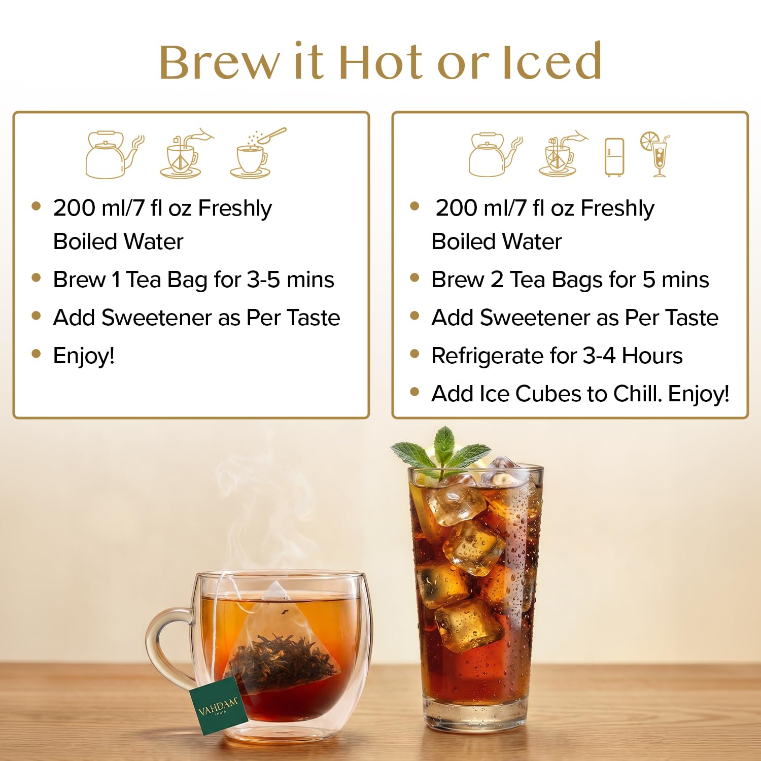 VAHDAM, Tè Nero Darjeeling (100 Bustine) Alto Tenore di Caffeina | Forte, Robusto e Aromatico | Darjeeling Second Flush | The Nero in Bustina | In Bustina Richiudibile con Chiusura Ermetica