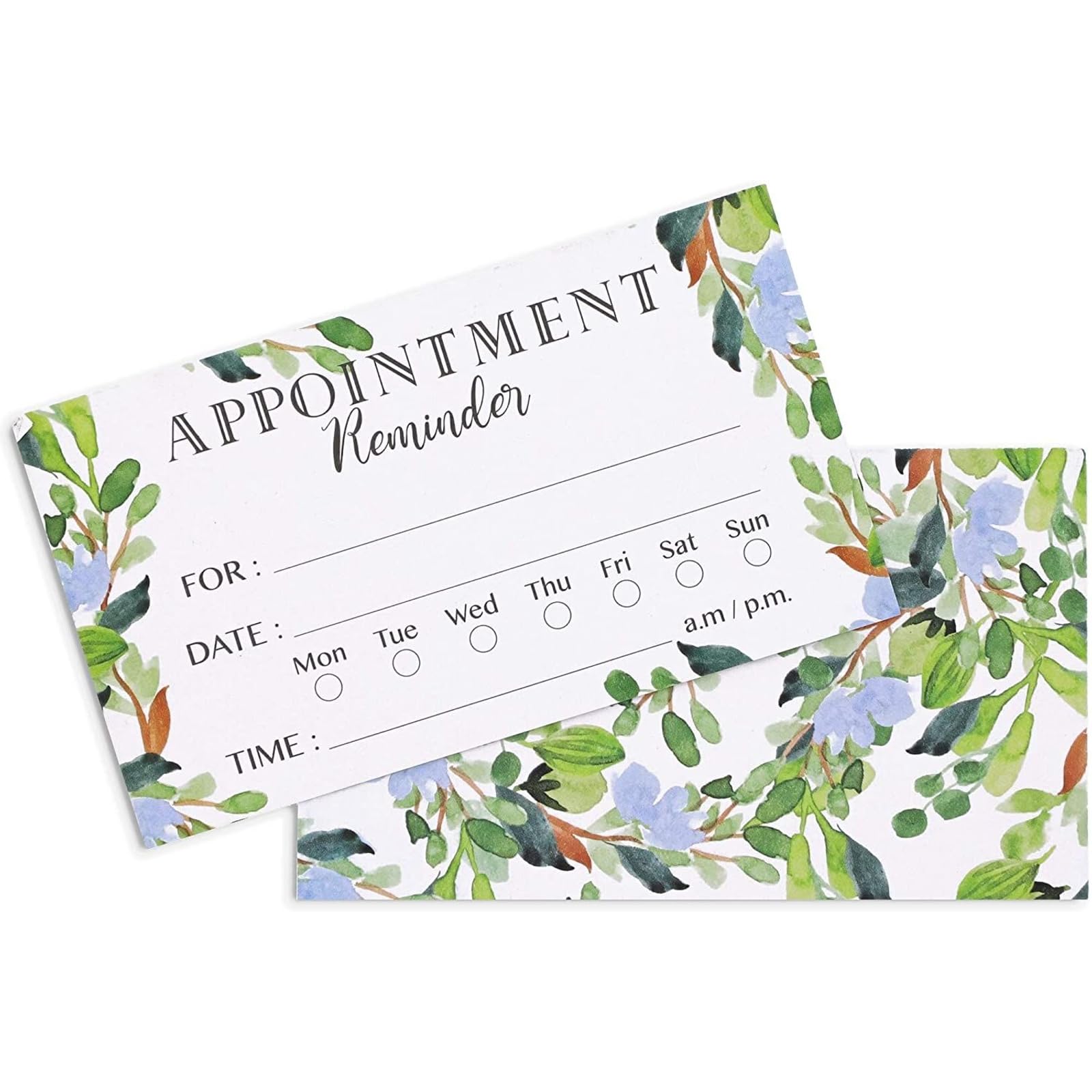 Paper Junkie Biglietti promemoria per appuntamenti 200 pezzi 8,9 x 5,1 cm fronte-retro fogliame verde