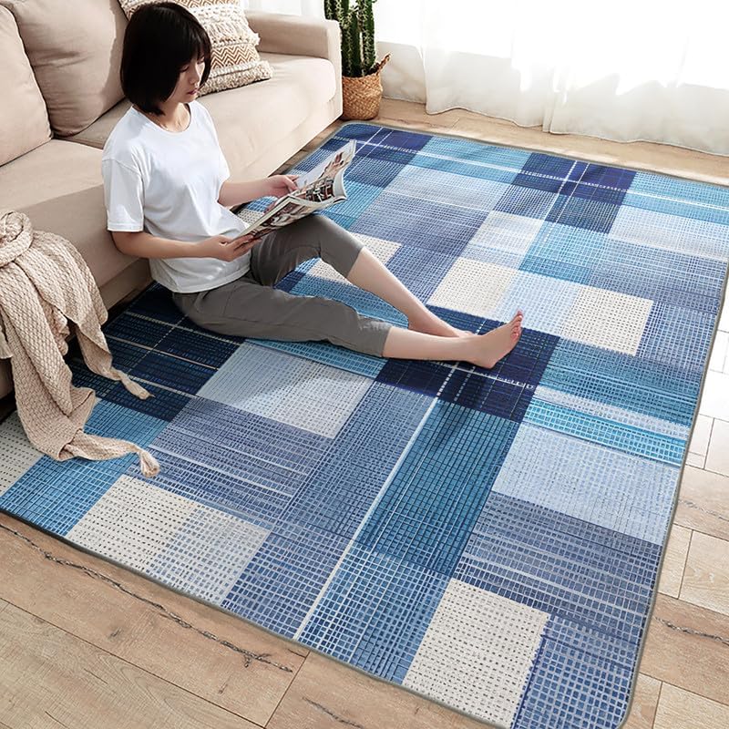 Miniatura 4 de Alfombras geométricas para dormitorio, sala de estar, de 6 x 9 pulgadas, vintage, lavables, antideslizantes, suaves, de pelo bajo, alfombra de área