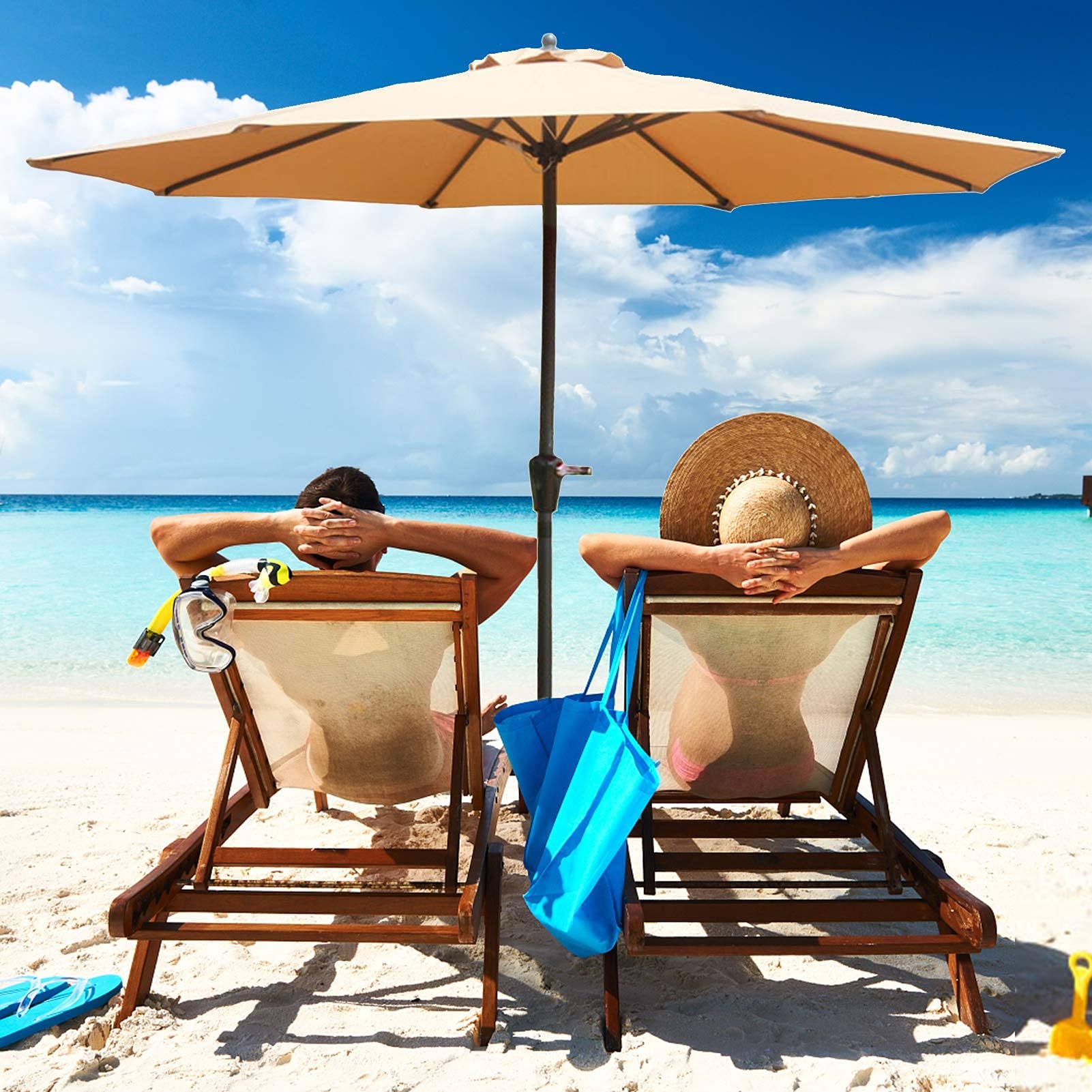 Parasol de plage 2,7 m pour ombrager votre table de jardin