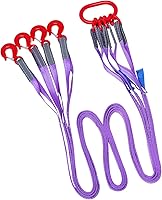Vista 1 de 10ft (3m) Polyester Lifting Sling with G80 Hooks and Rings – 4 Ton Capacity, 6:1 Safety Factor, Heat Treated and Painted, Heavy Duty, Ideal for