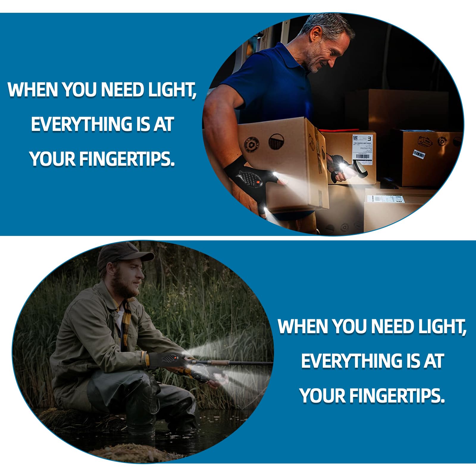 Zynxel Guantes con Luz LED Regalos Originales para Hombres Mujer