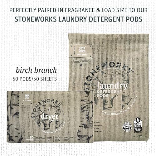 Miniatura 12 de Grab Green Stoneworks - Sábanas para secadora sin crueldad animal, suaviza las telas, refresca la ropa y reduce la adherencia estática y las