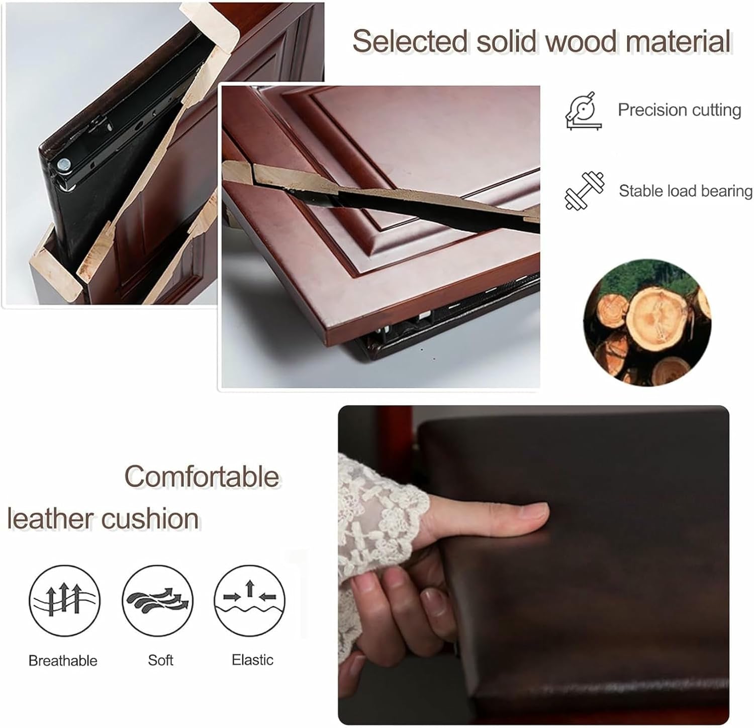 Made of Solid Wood Invisible Shoe-Changing Stool Entrance Door Chair, Wall Mounted Shoe Changing Stool Easy to Fold, for Most Solid Walls