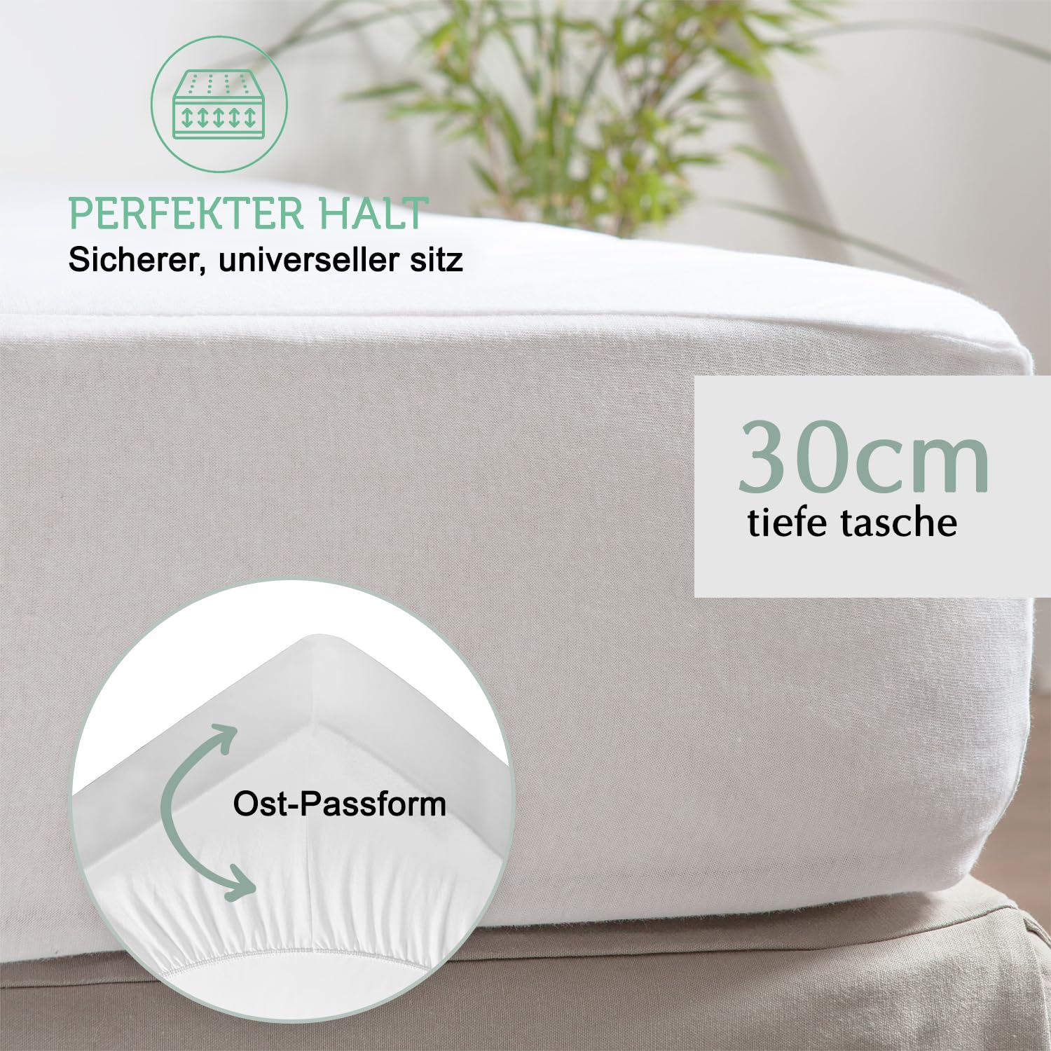 Matratzenschoner 140x200/30 cm Top-Qualität Oeko-TEX® Hergestellt in EU ~ Inkontinenzeinlage Wasserdicht und Waschbar aus Tencel™ Ökologisch ~ Form Spannbettlaken