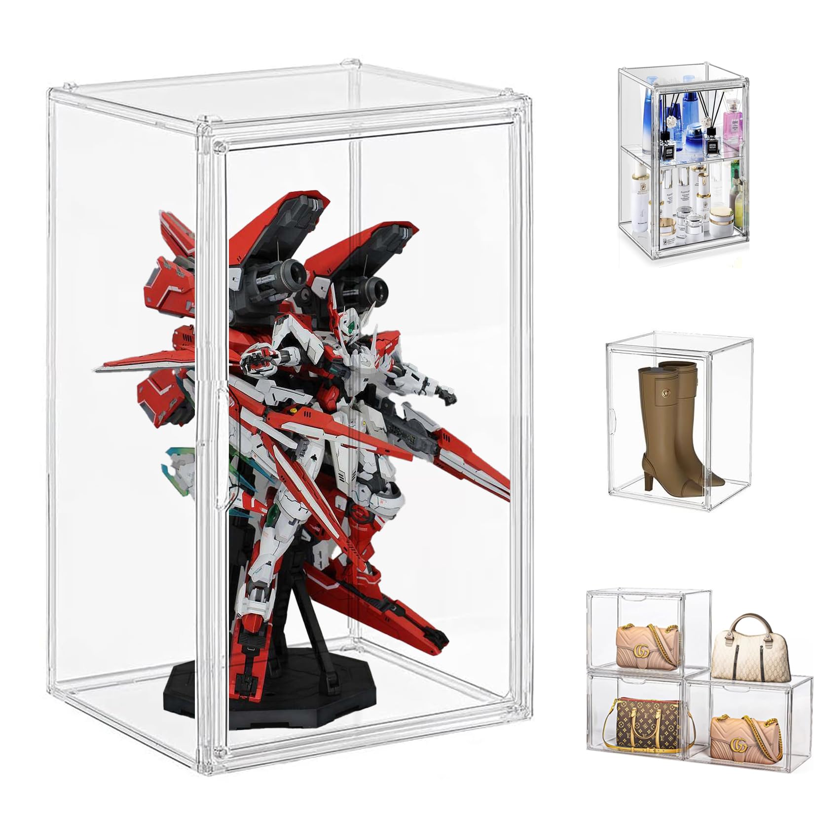Acryl Vitrine Klarsicht Aufbewahrungsbox Countertop Würfel für Sammlerstücke, Action-Figuren, Schaukasten Für Helme ,Miniaturfiguren Staubdichter Schutz Aufbewahren & Organisieren (45x33x33cm)