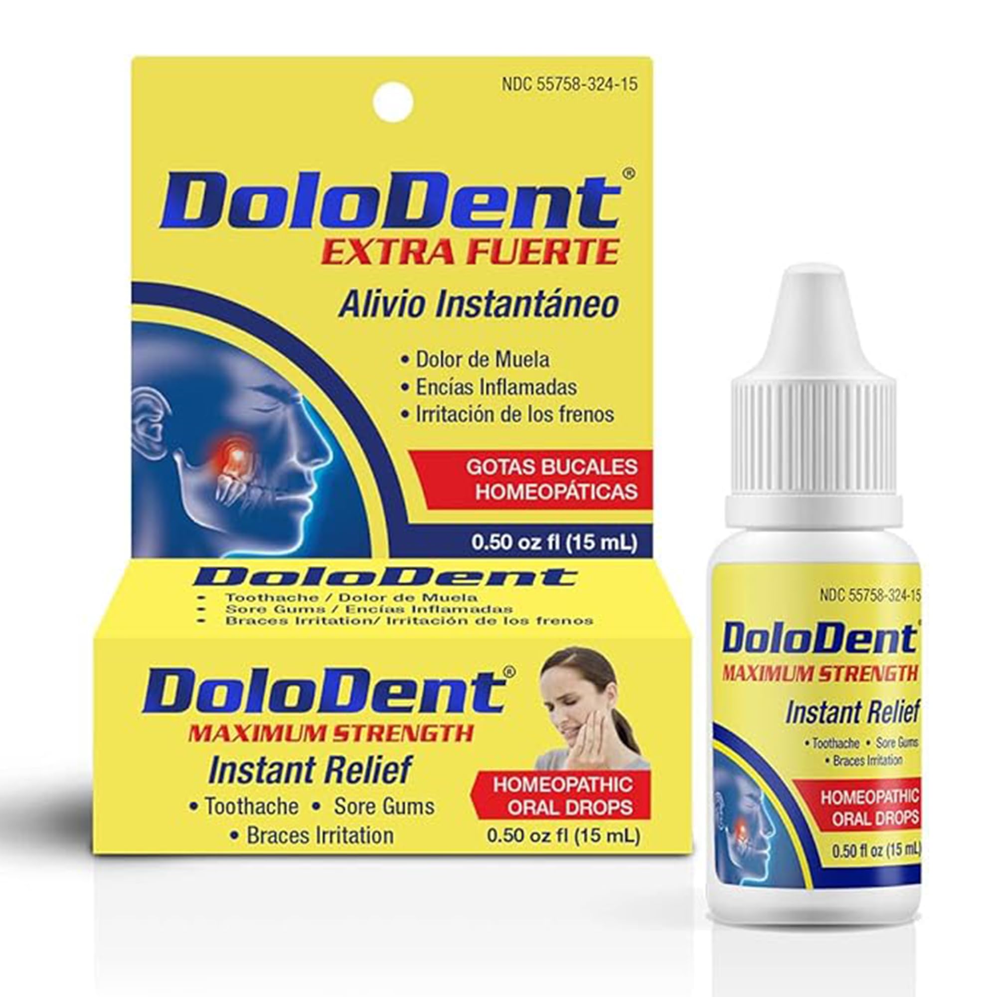 DOLODENT Tooth Pain Relief for Adults – 15 ml Tooth Ache Drops – Natural Oral Pain Relief for Toothaches, Sore Gums and Braces Irritation – Easy to Apply - Anti-Inflammatory Dental Drops