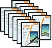Wall Mount Sign Holder 8.5 x 11, Self Adhesive Magnetic Display Picture Frames with Strong Magnetic Border and Clear PVC, Document Paper Wall Sign Holder for Home Office Store,12 Pack