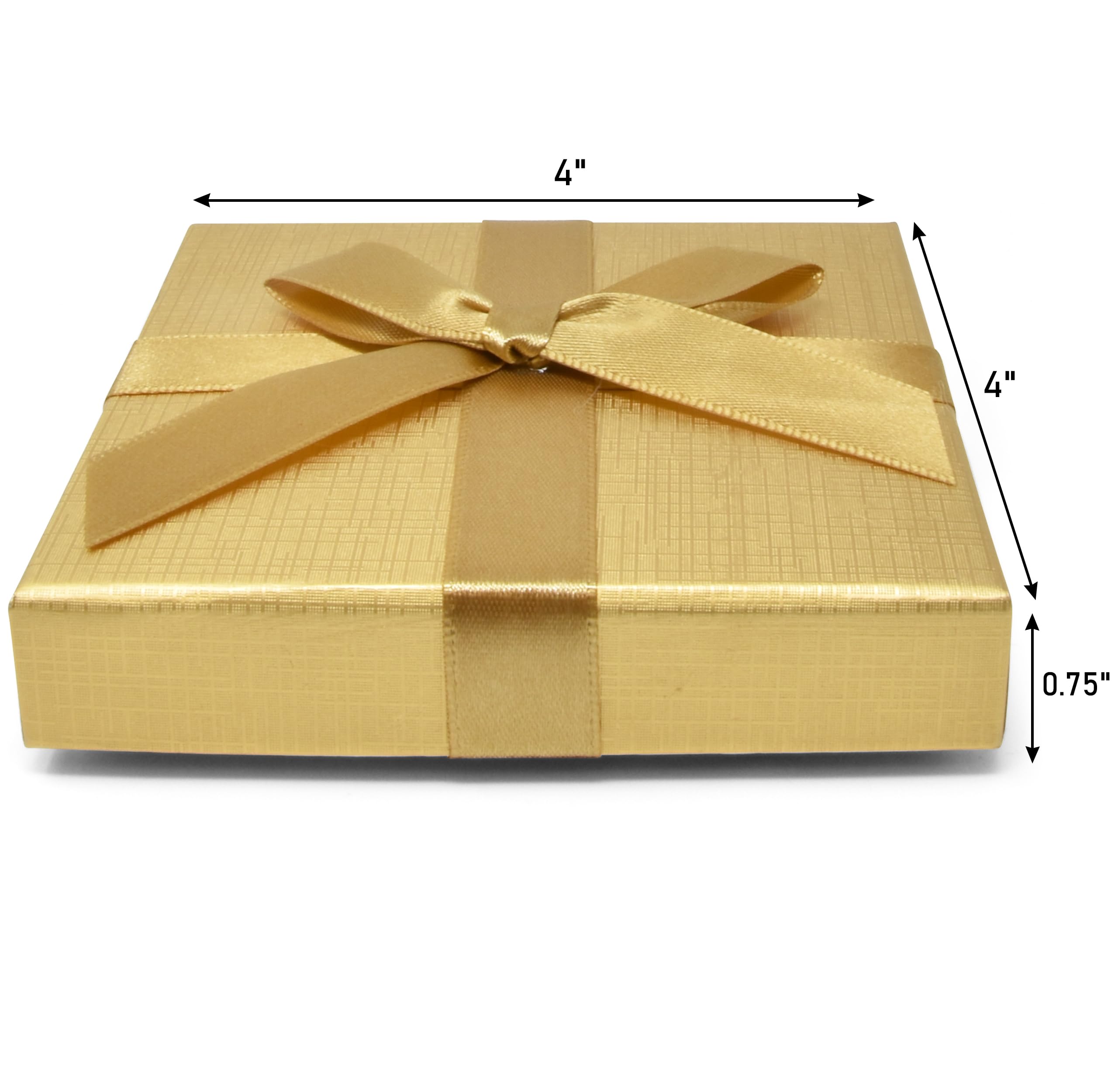 Gold Christmas Card Gift Box Holder with Bows Pack of 6 Holiday Gifts Greeting Cards Present Wrap Square Boxes Cash Money Holders Party Favor Decor for Wedding Xmas Party Supplies Decorations