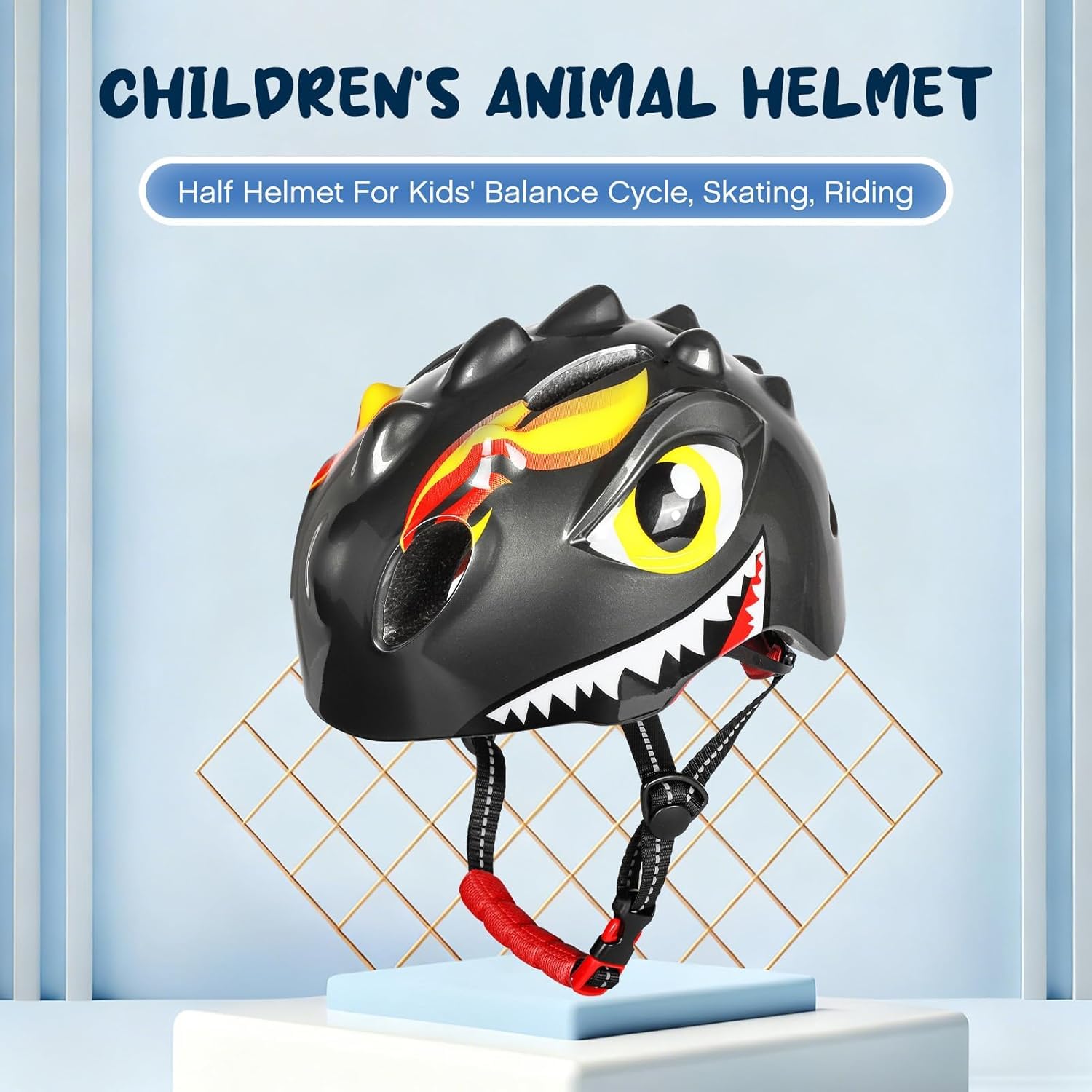 Casque de vélo pour enfant avec lumière LED | Adorable casque de sécurité 3D dinosaure pour filles et garçons de 3 à 8 ans | Casque réglable et respirant pour vélo, skateboard, scooter, patinage