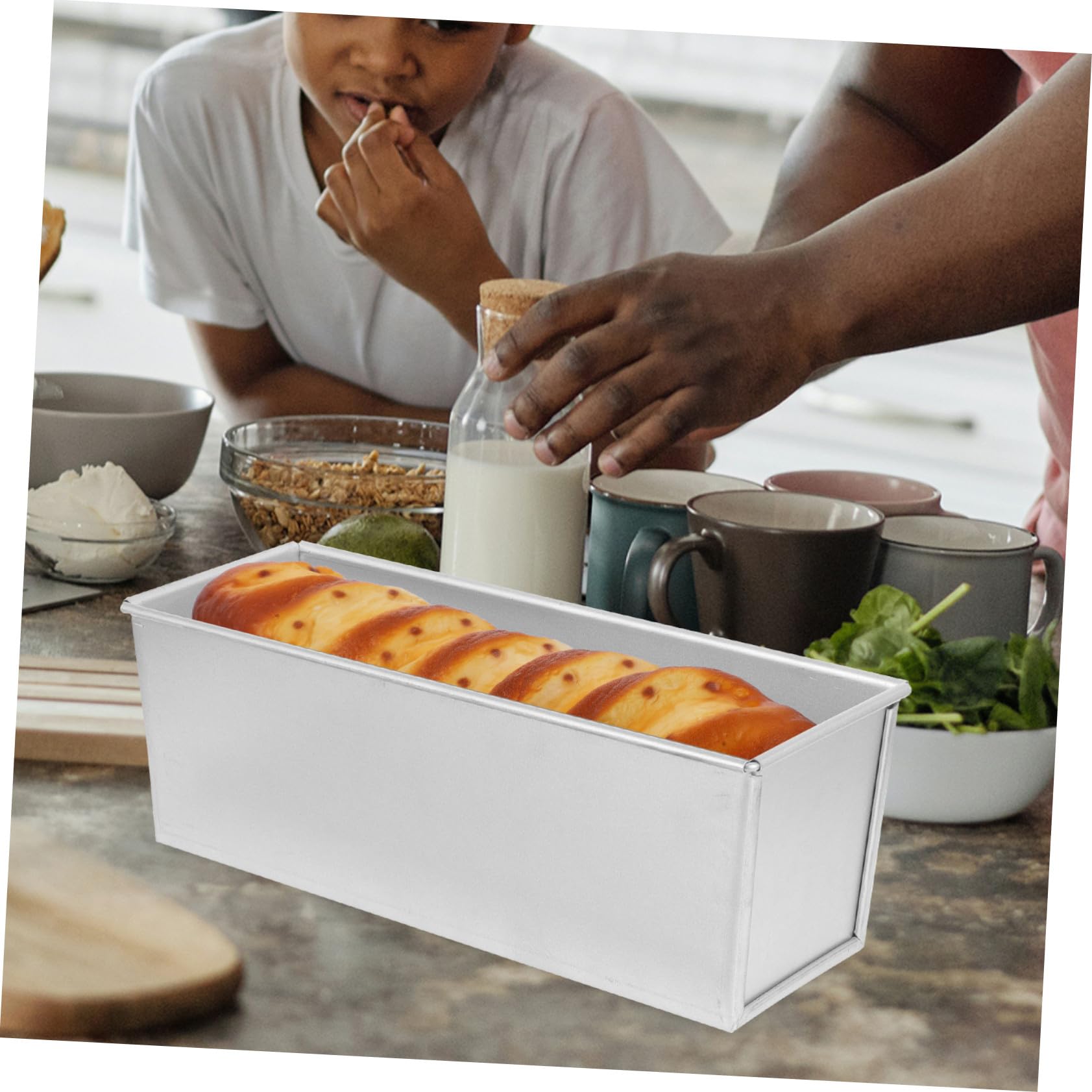PRETYZOOM Brotbackform mit Deckel aus Aluminiumlegierung Antihaftbeschichtet Silber Kastenform für Professionelles Backen in Küche Leicht zu Reinigen