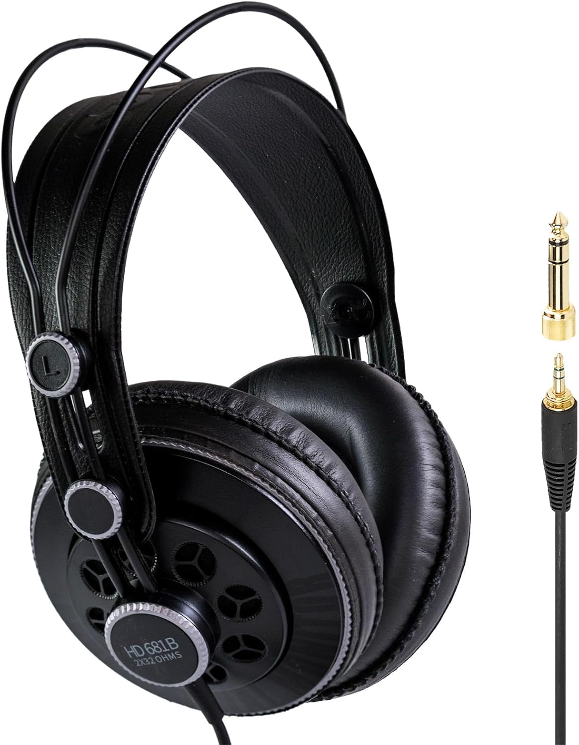 HD681B Dynamic Over-Ear Headphones Wired with 50mm Neodymium Driver, Single-Sided, Semi-open, Deep Bass, Balanced Tone for Professional Monitoring Recording Gaming Streaming Live Rock Concert