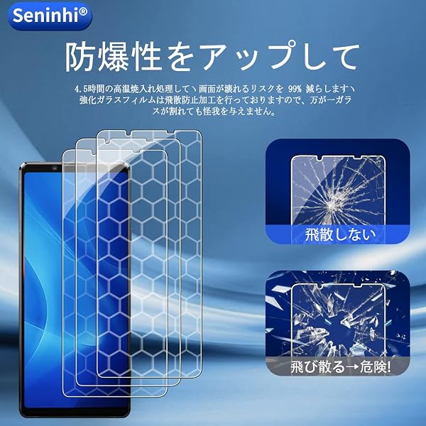 Compatible Xperia 1 II Glass Screen Protector, Fingerprint Authentication Support, 2+2 Piece Set, Made in Japan Materials - High Quality, Xperia 1II Film (2 Pieces) + Camera Film (2 Pieces), Xperia 1 - 3