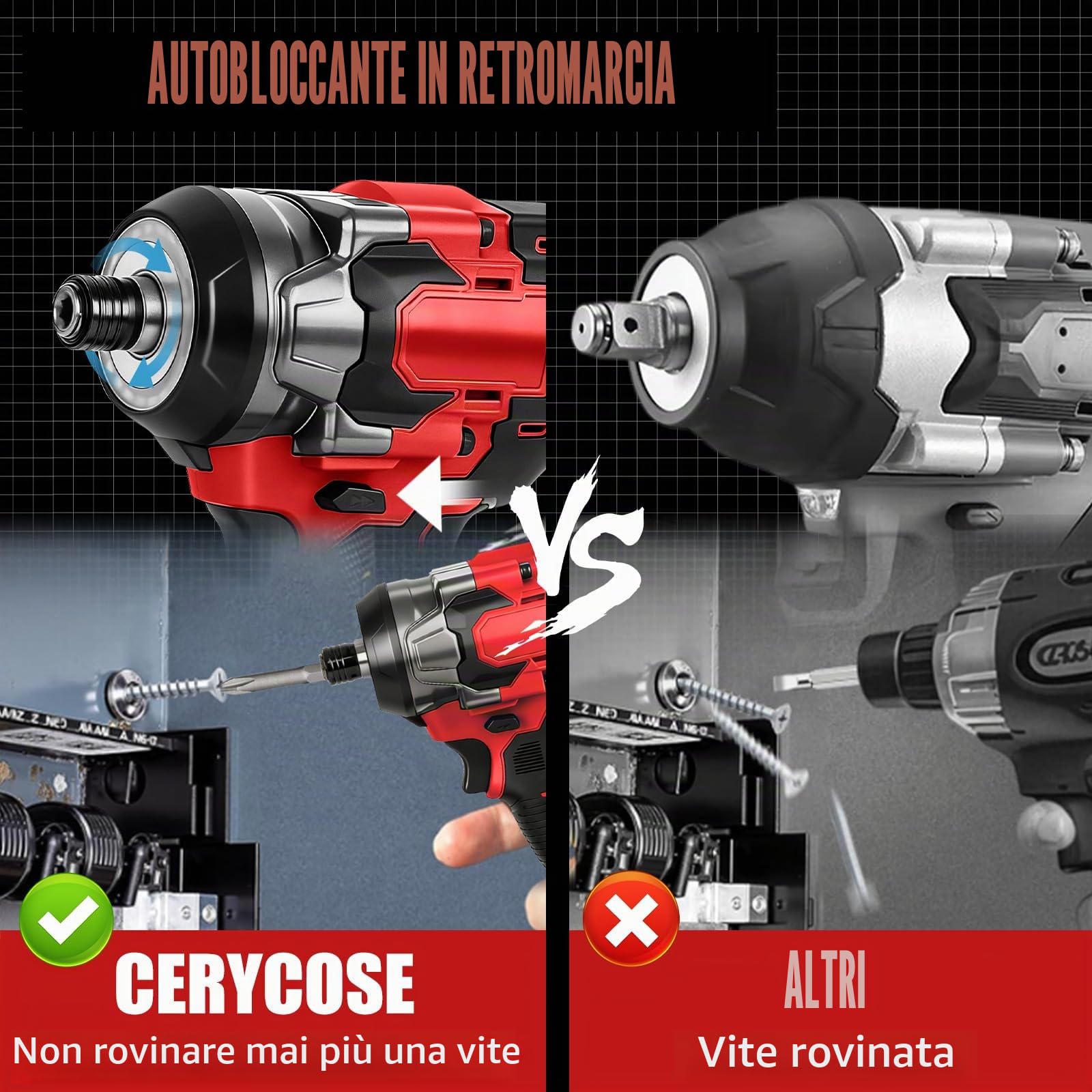Roadtime Trapano avvitatore a percussione a batteria da 1/4" per batteria Milwaukee da 18 V (senza batteria), 2400 giri/min, attacco esagonale senza spazzole 450 N, 3 marce e 2 marce, con LED e 13