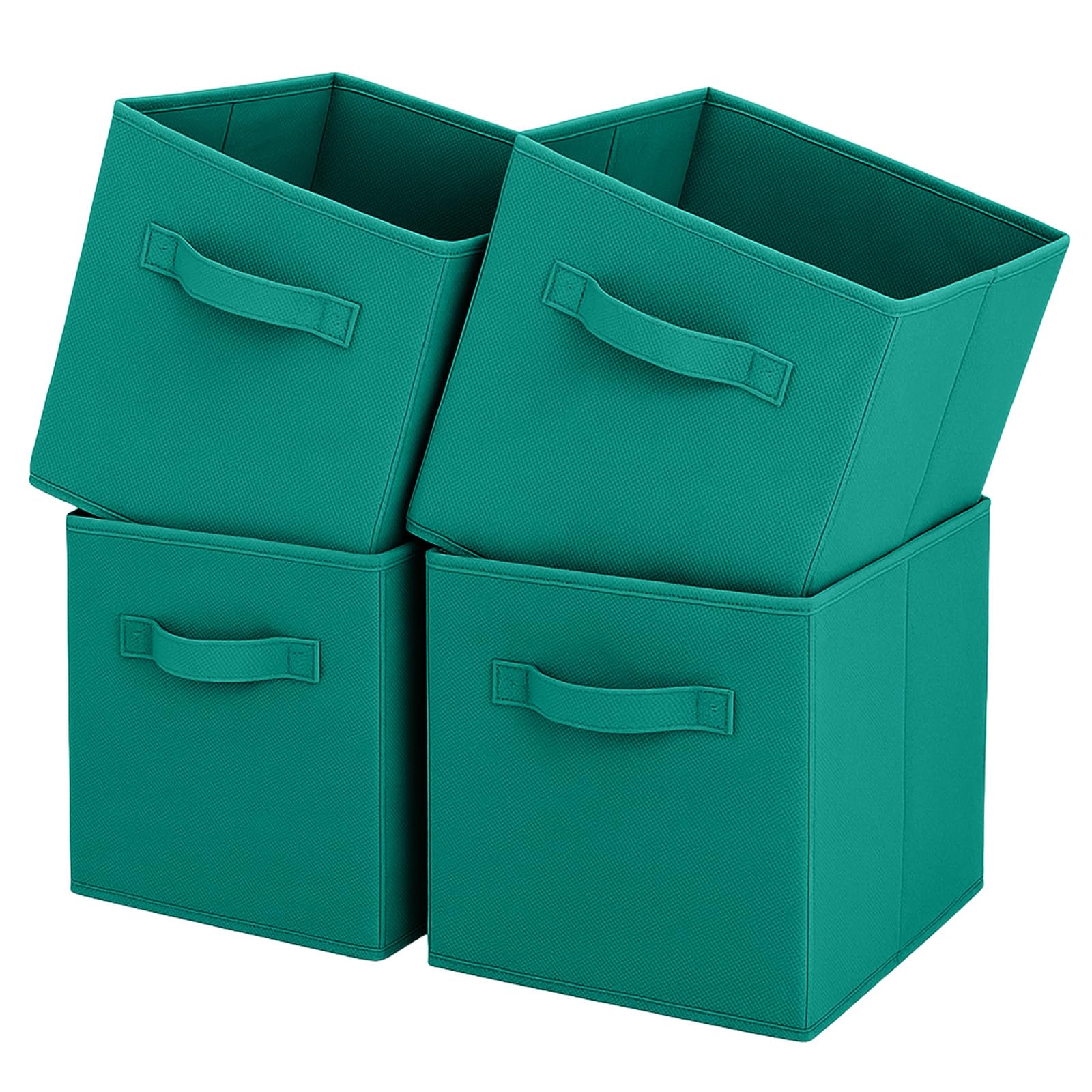 Boîte de rangement Pinkgarden, cube de rangement en tissu pliable avec poignées pour la maison, la chambre des enfants, le placard et l'organisation des jouets, lot de 4, 26,7 x 26,7 x 27,9 cm, Vert