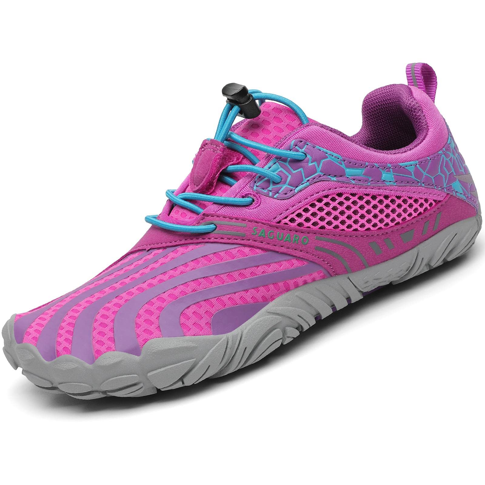SAGUARO Kids Barefoot Trail Shoes Girls Breathable Minimalist Trainers, 24-36 EU