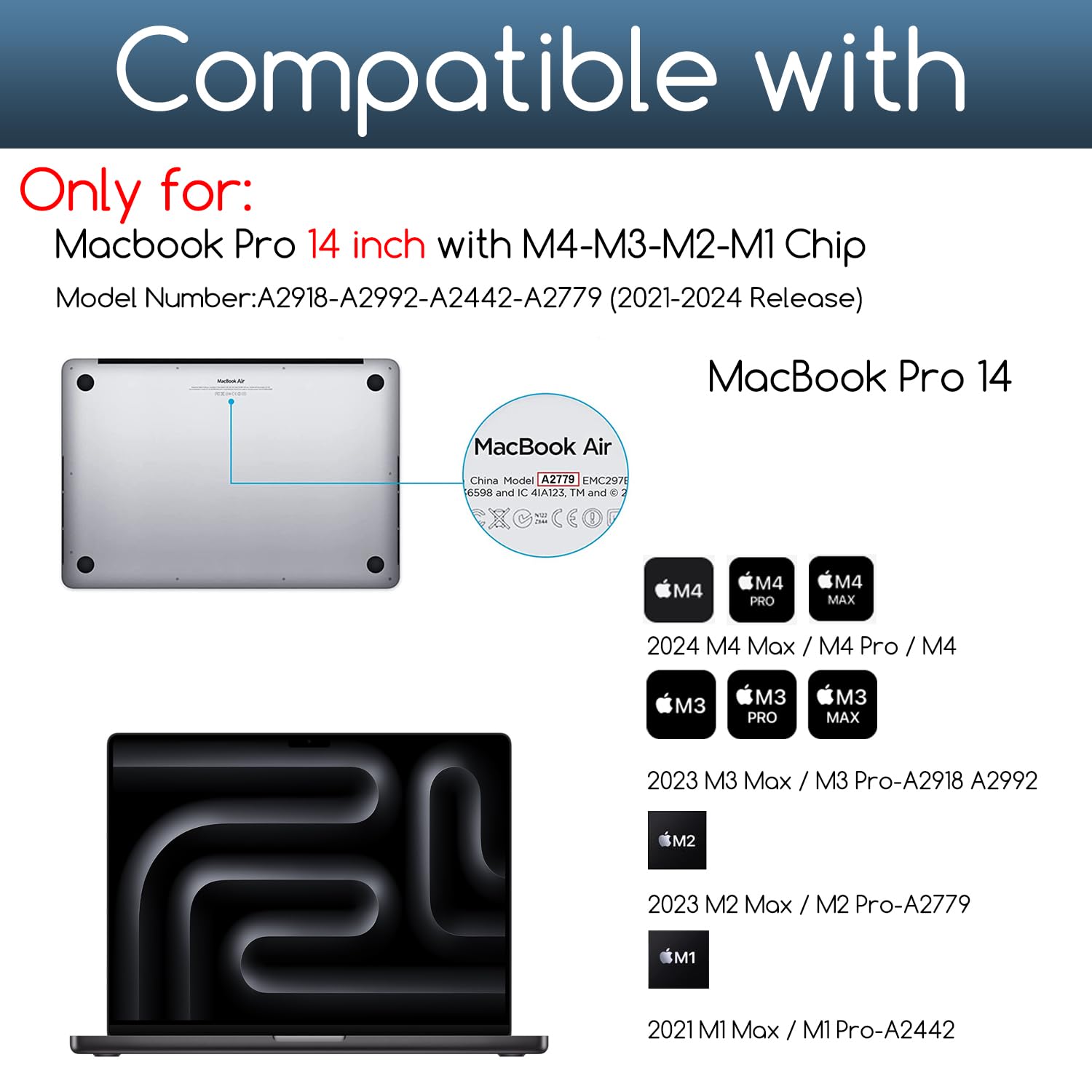 KEANBOLL 2-Pack MacBook Pro 14 Tempered Glass Screen Protector for MacBook Pro 14 Inch (M4, M3, M2, M1 Pro/Max Chip,2024-2021), Ultra Clear Tempered Glass - 9H Hardness Scratch Resistant