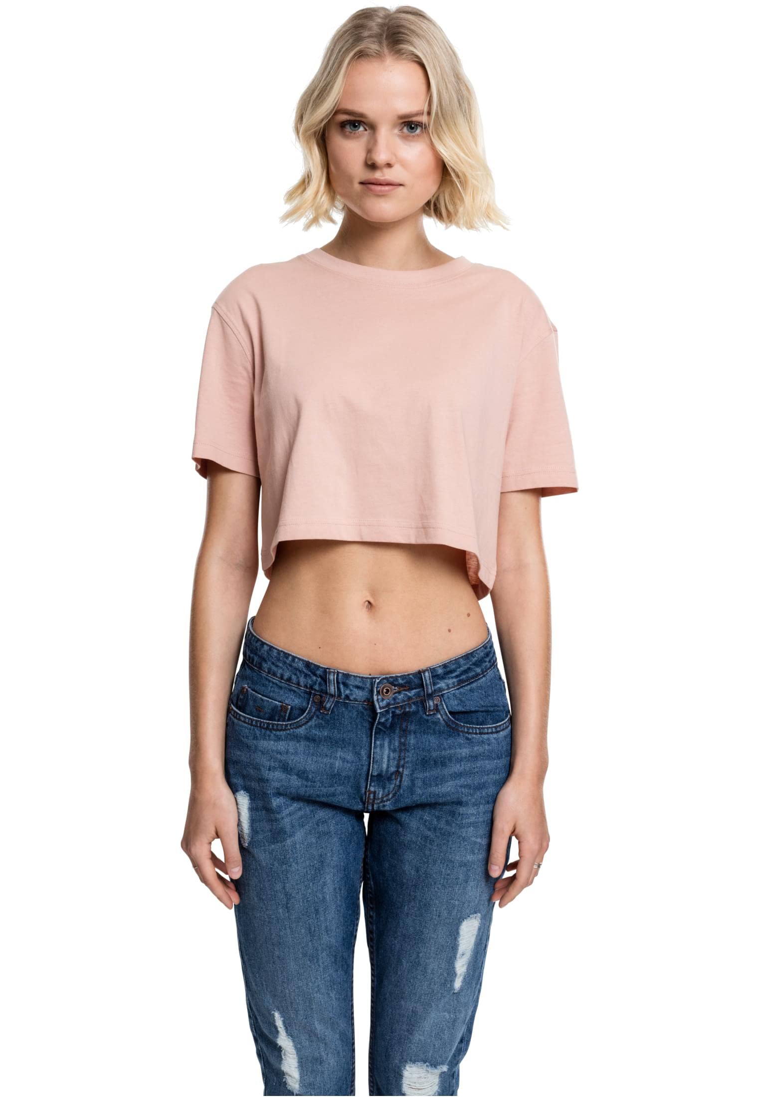 Urban Classics TB1555 Damen T-Shirt Ladies Short Oversized Tee Light Rose, XL