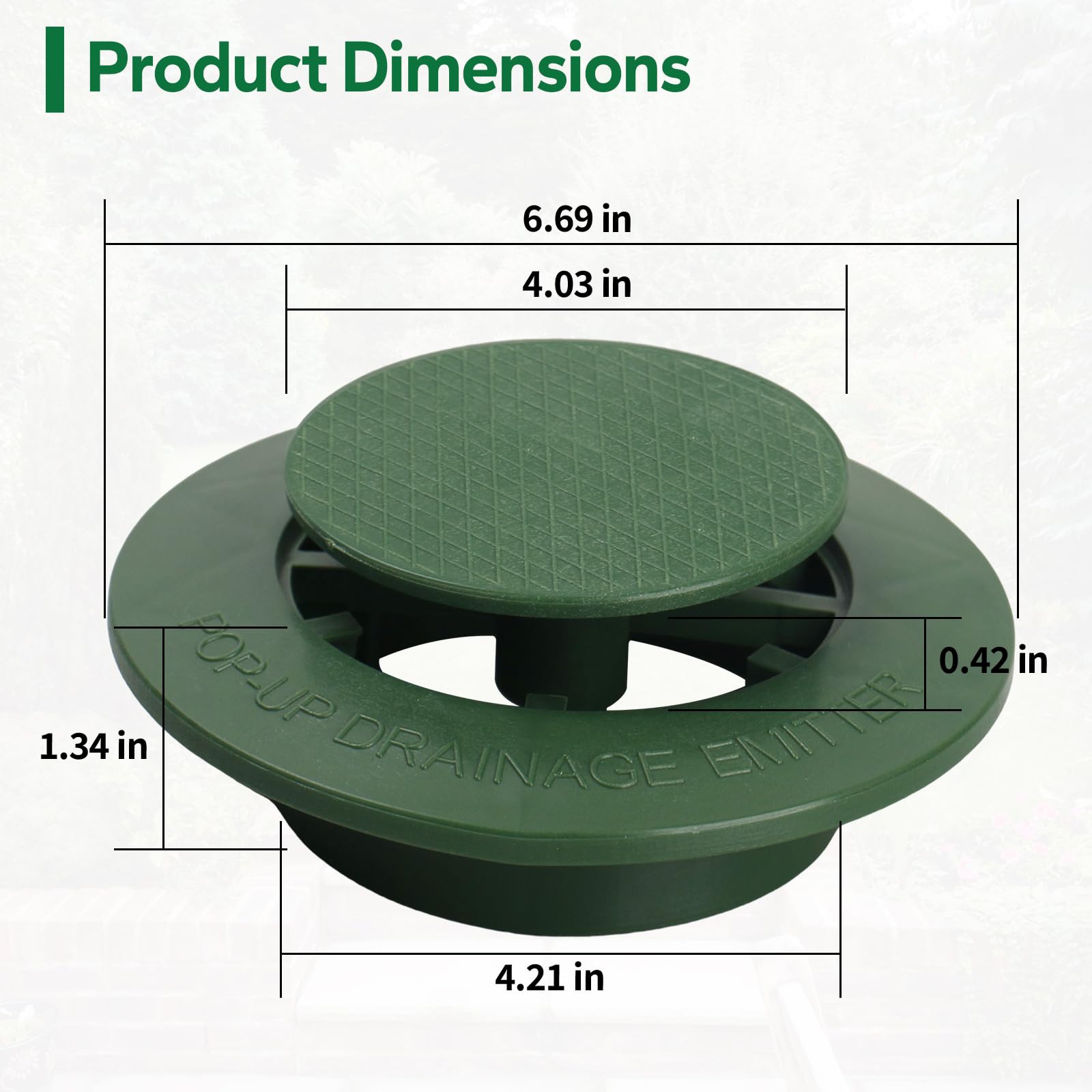 Pop Up Emitter for 4-in Sewer and Drain Pipe, Replacement Pop-Up Drainage Emitter Lid Compatible with Drainage Systems, Upgrade Yard Lawn Drain Cover
