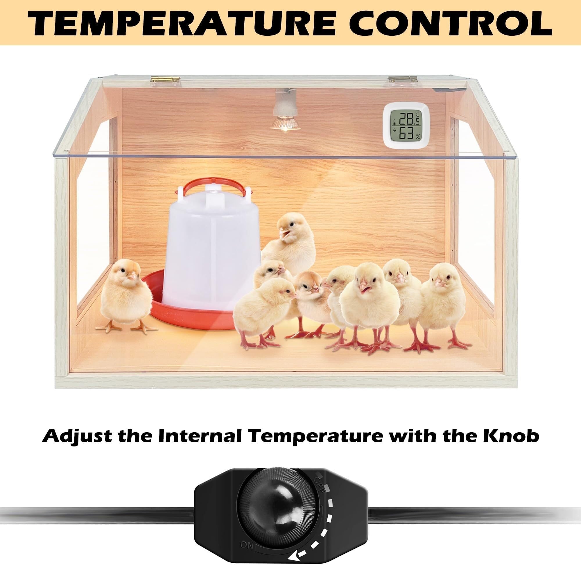 Caja criadora para pollitos, Caja criadora inteligente para 20 pollitos, Caja criadora para pequeños, ideal para animales pequeños como pollos, patos, codornices, hámsteres y lagartos