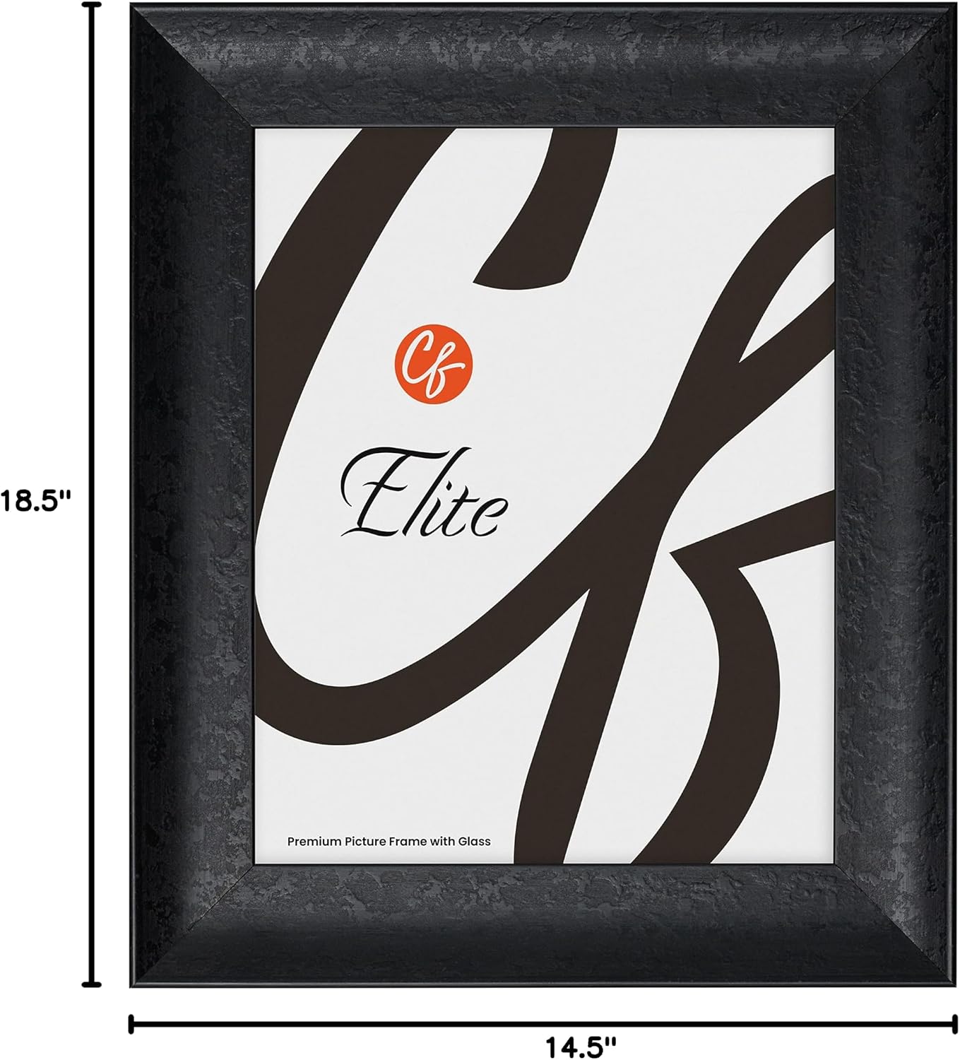 Craig Frames Elite Florence, 12x16 Picture Frame With Glass, Black