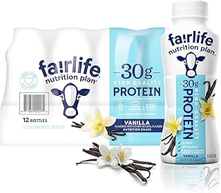Fairlife Nutrition Protein Shakes - Pack of 12 | 30g Protein, Low Sugar, Lactose-Free | Delicious Vanilla, Chocolate, Salted Caramel, and Strawberry Flavors 11.5 fl., oz. (In KozyHome Packaging
